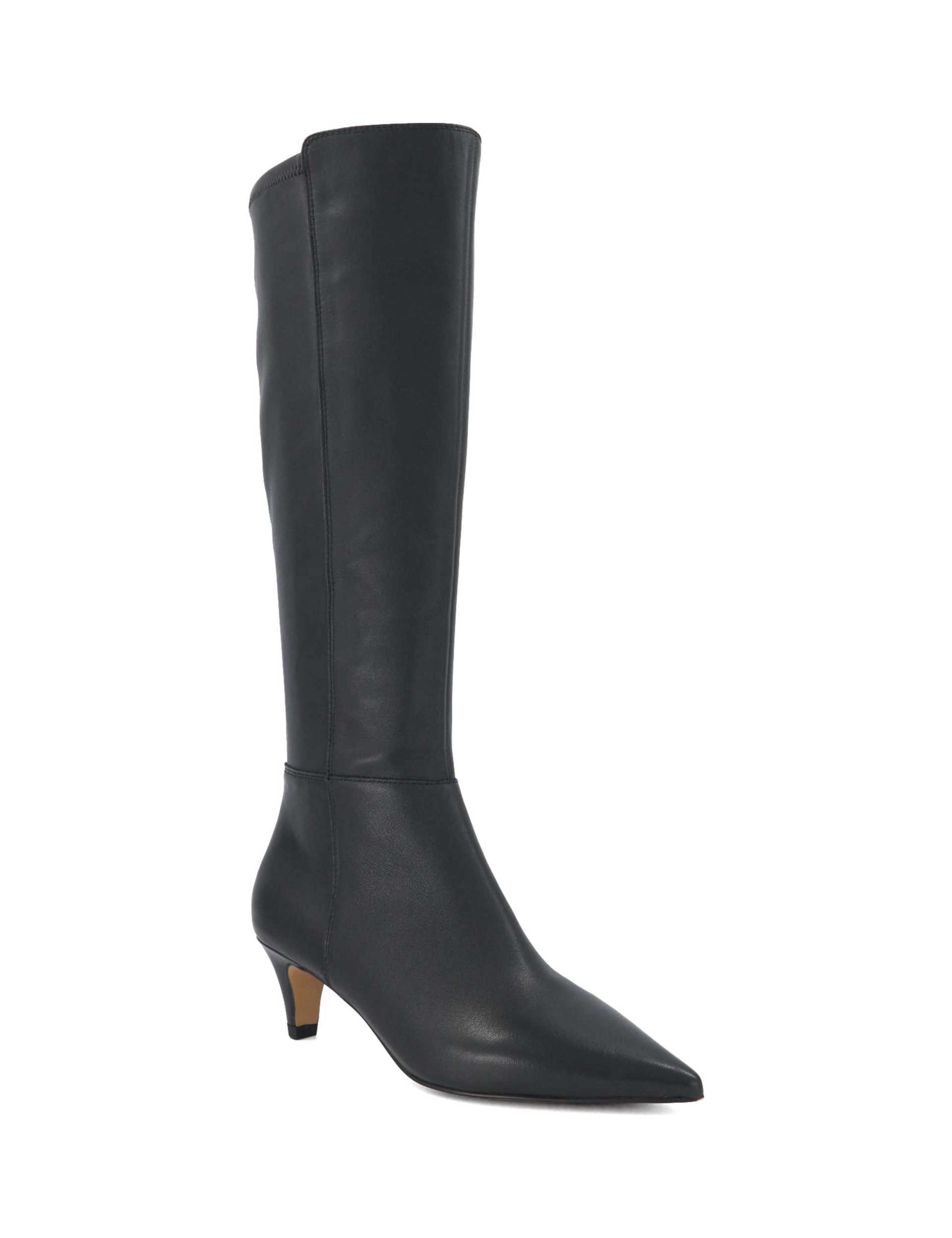 Shasa Leather Pointed Toe Knee High Boots 2 of 5