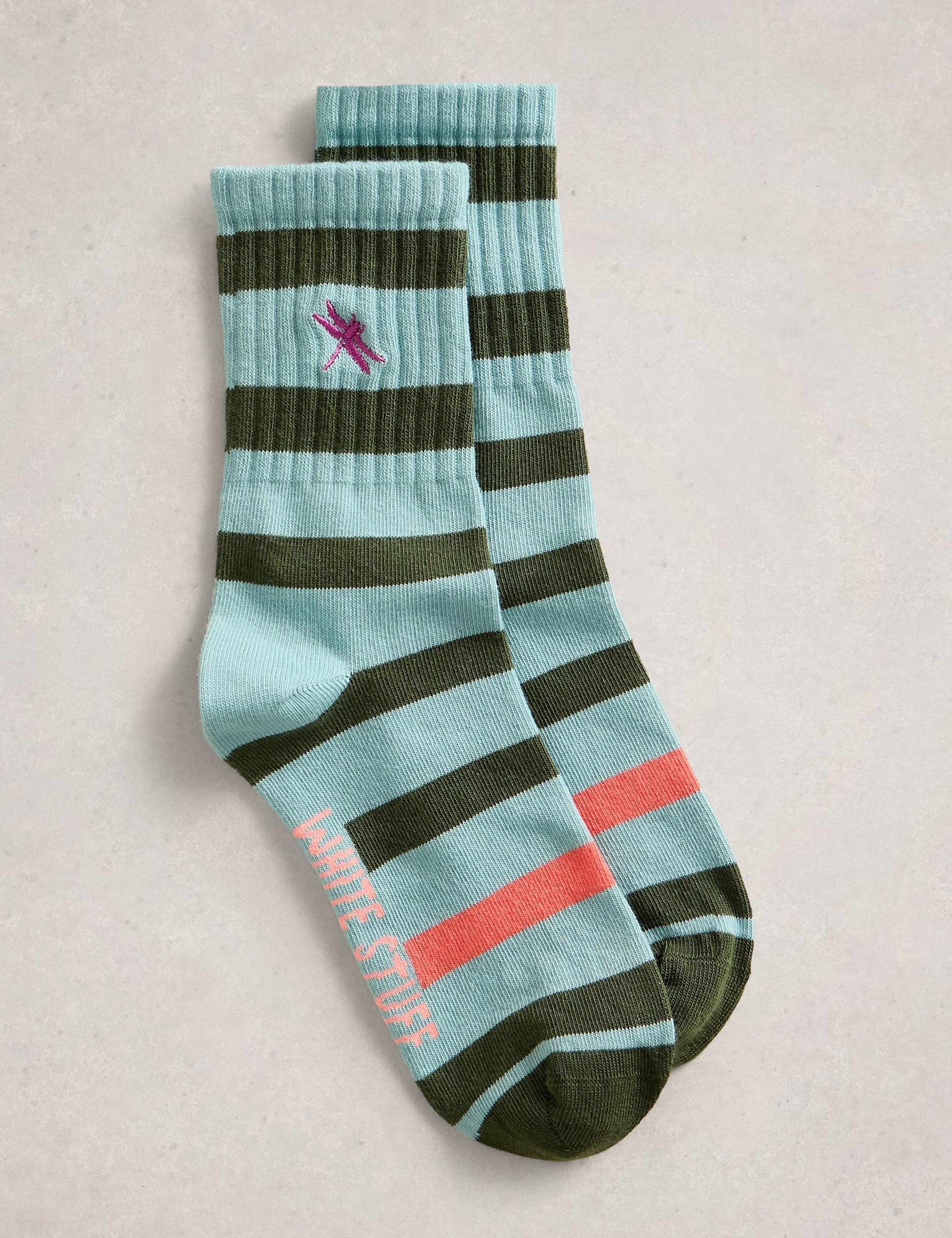 Cotton Rich Dragonfly Ankle High Socks 1 of 2