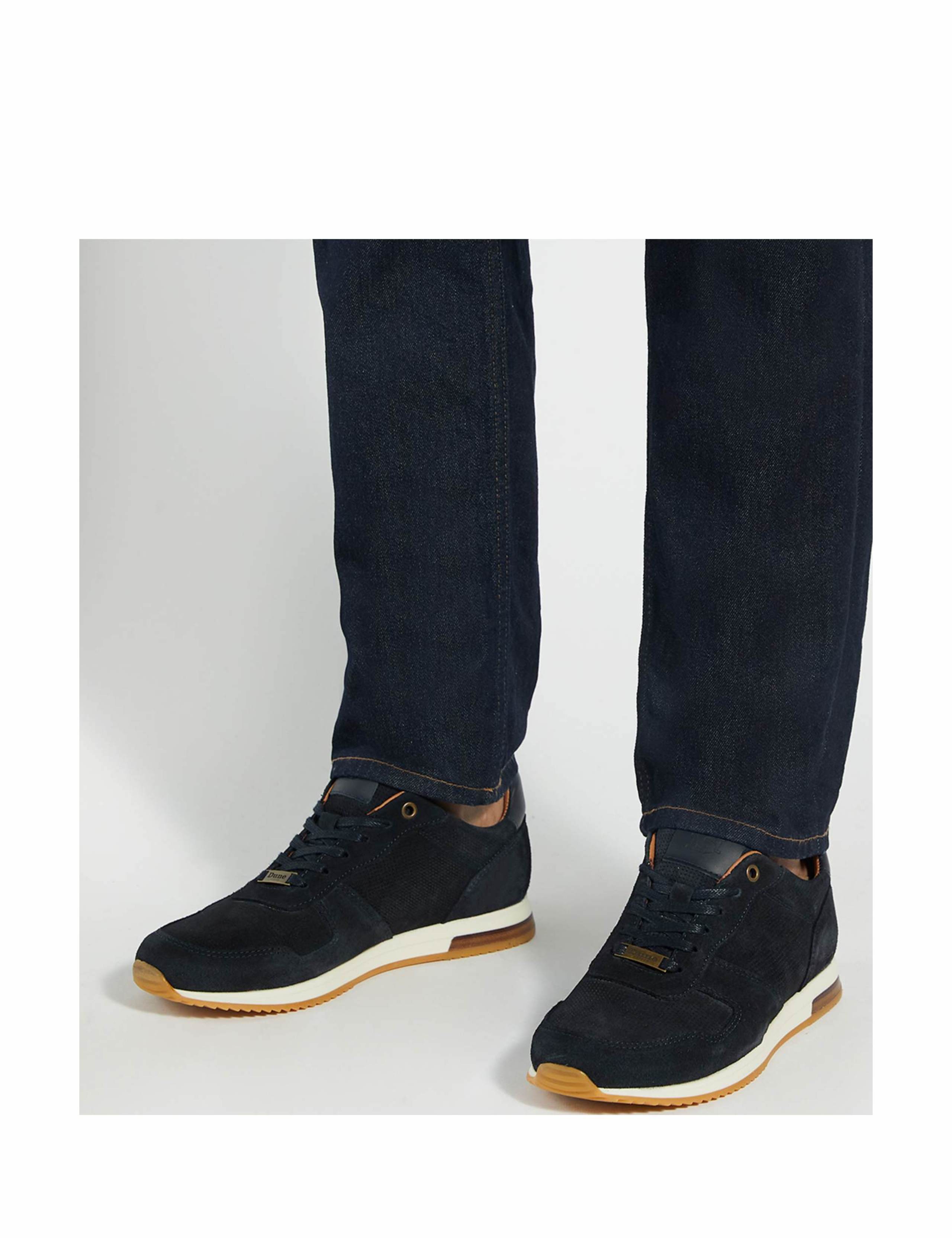 Wide Fit Suede Lace Up Trainers 2 of 6