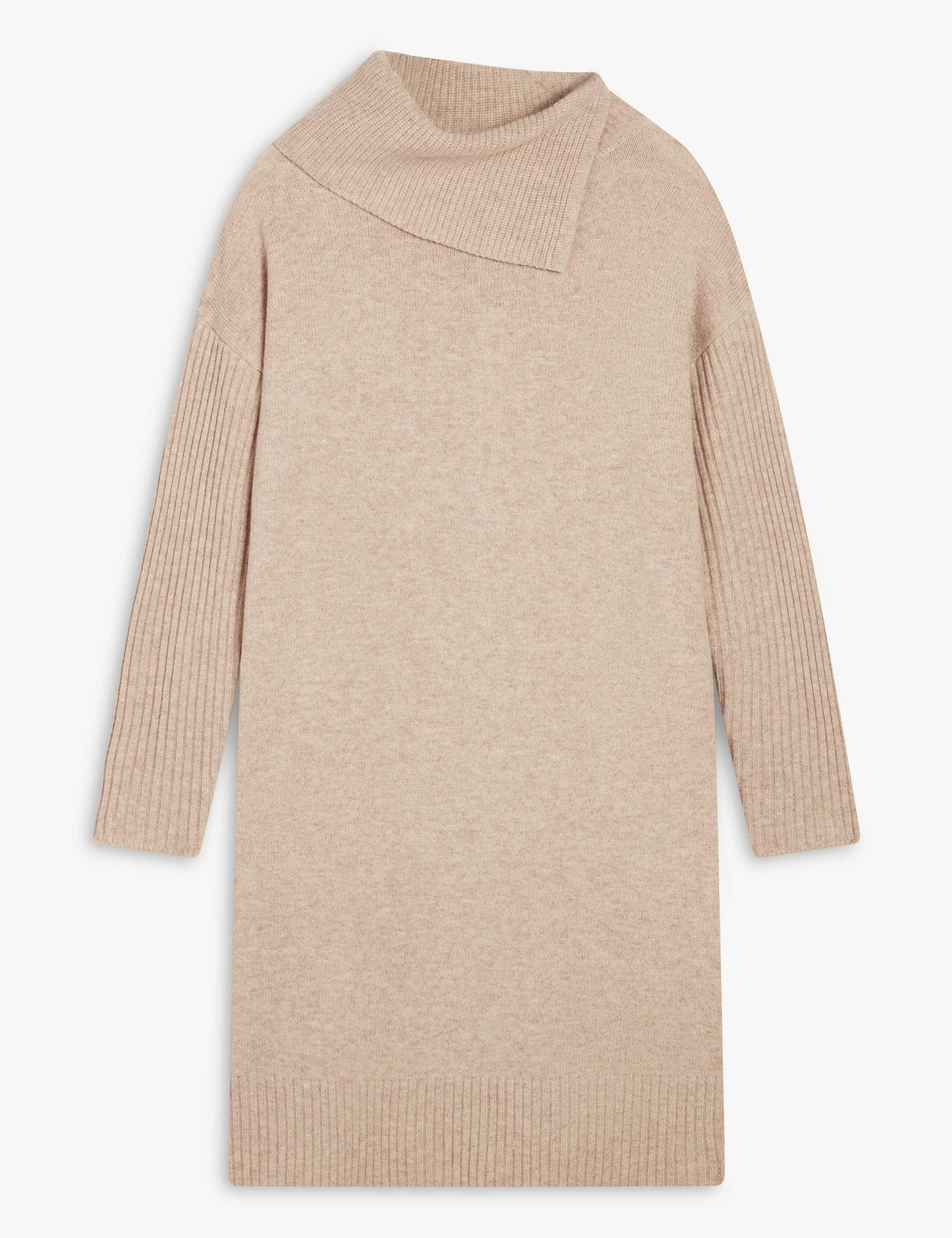 Merino Wool Rich Knitted High Neck Dress 4 of 6