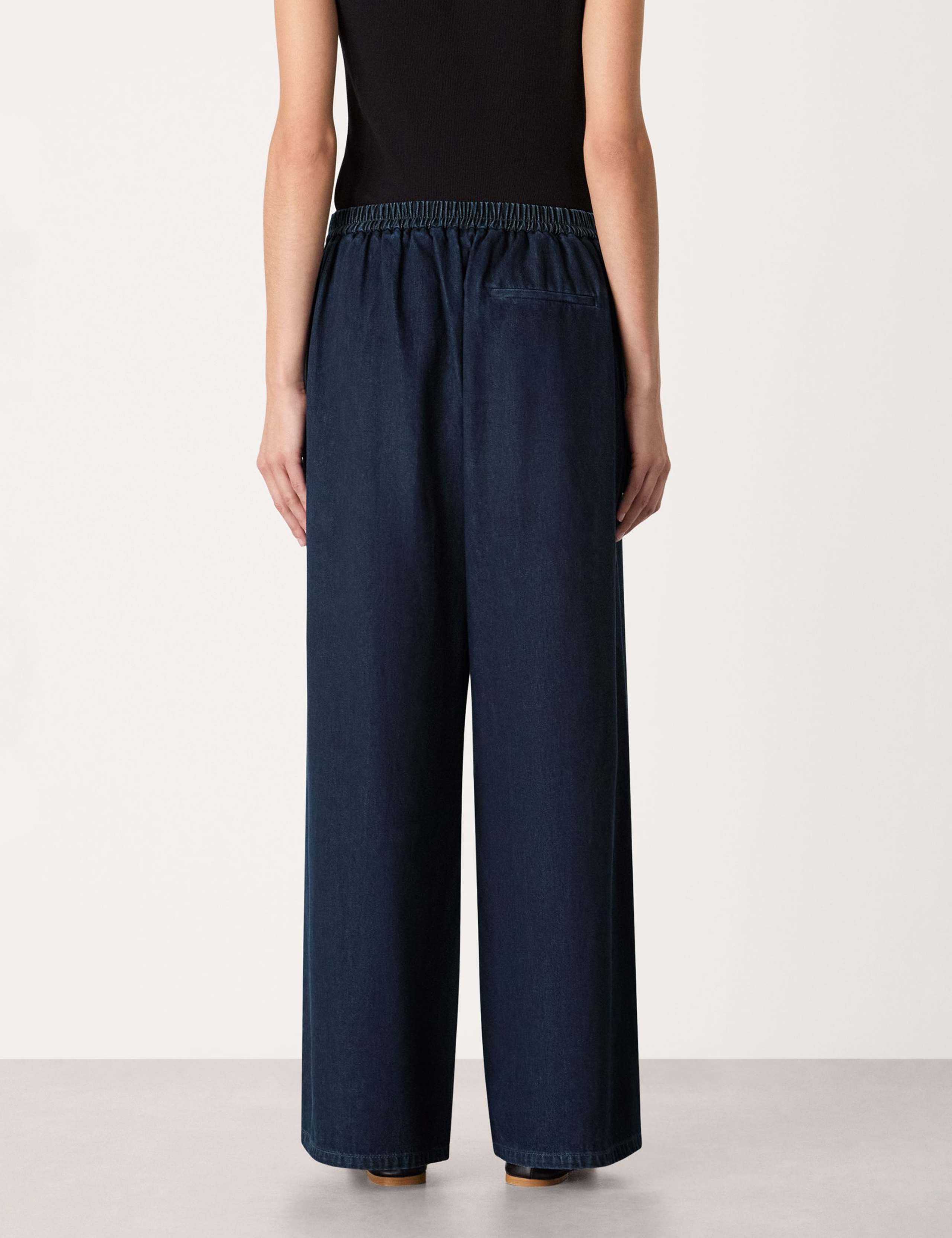 Pure Cotton Drawstring Wide Leg Trousers 3 of 4