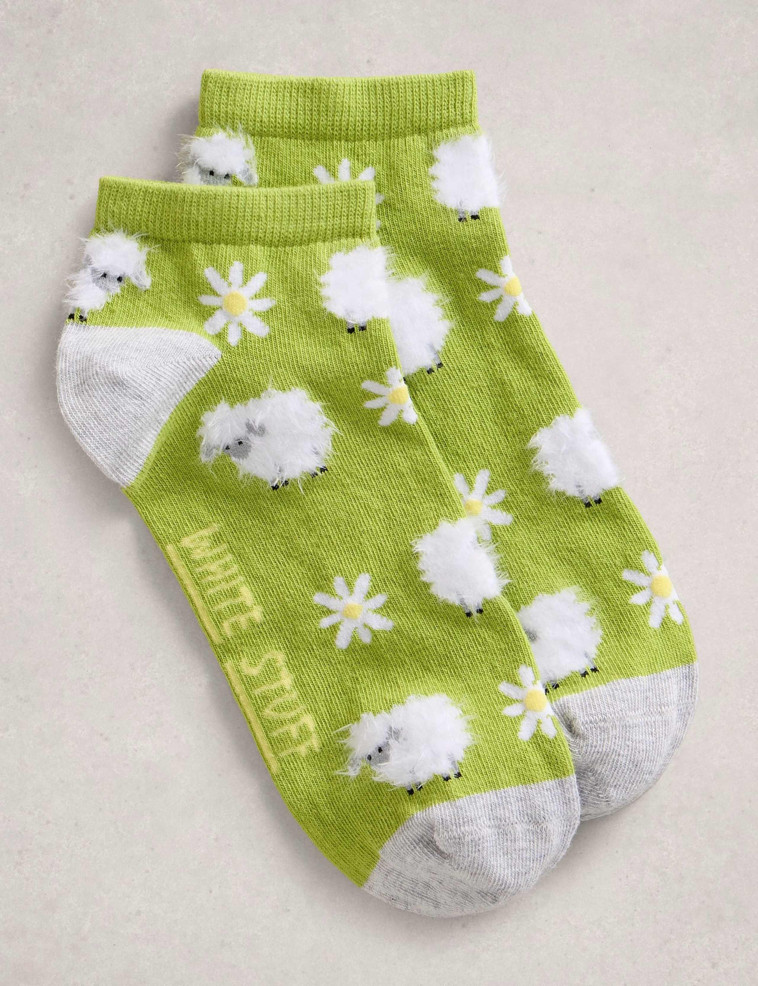Cotton Rich Fluffy Sheep Trainer Socks 1 of 2