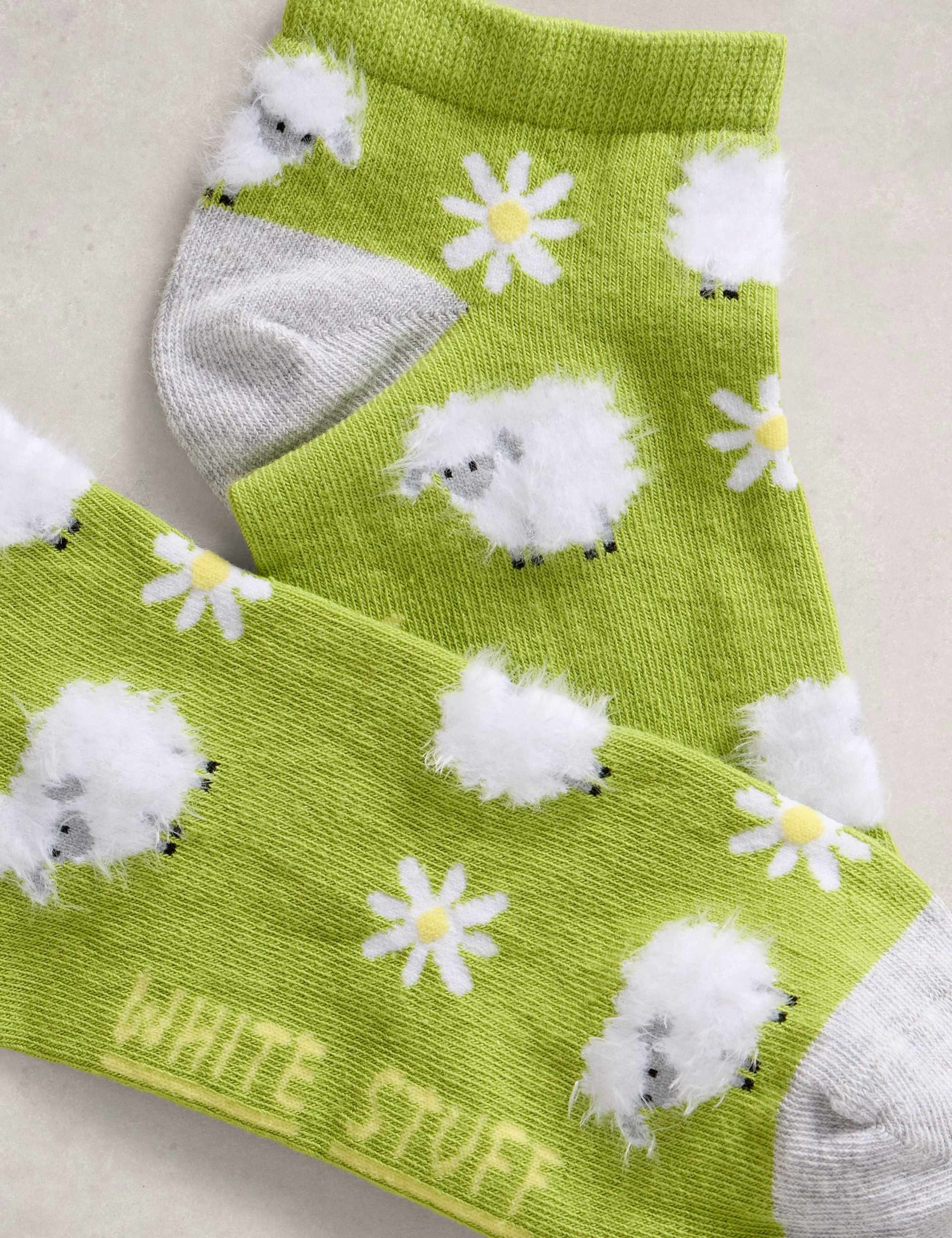 Cotton Rich Fluffy Sheep Trainer Socks 2 of 2