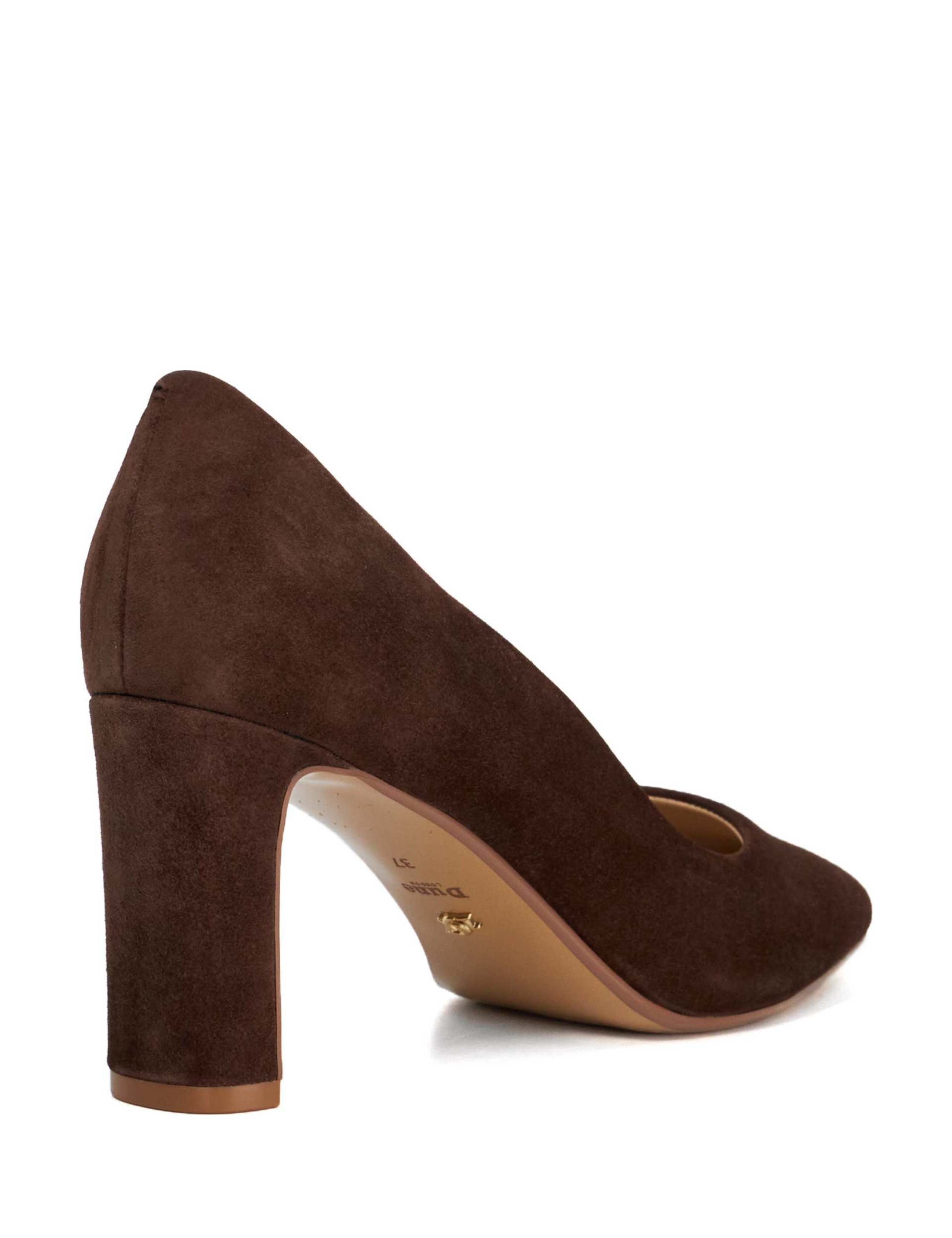 Leather Block Heel Chisel Toe Court Shoes 4 of 5