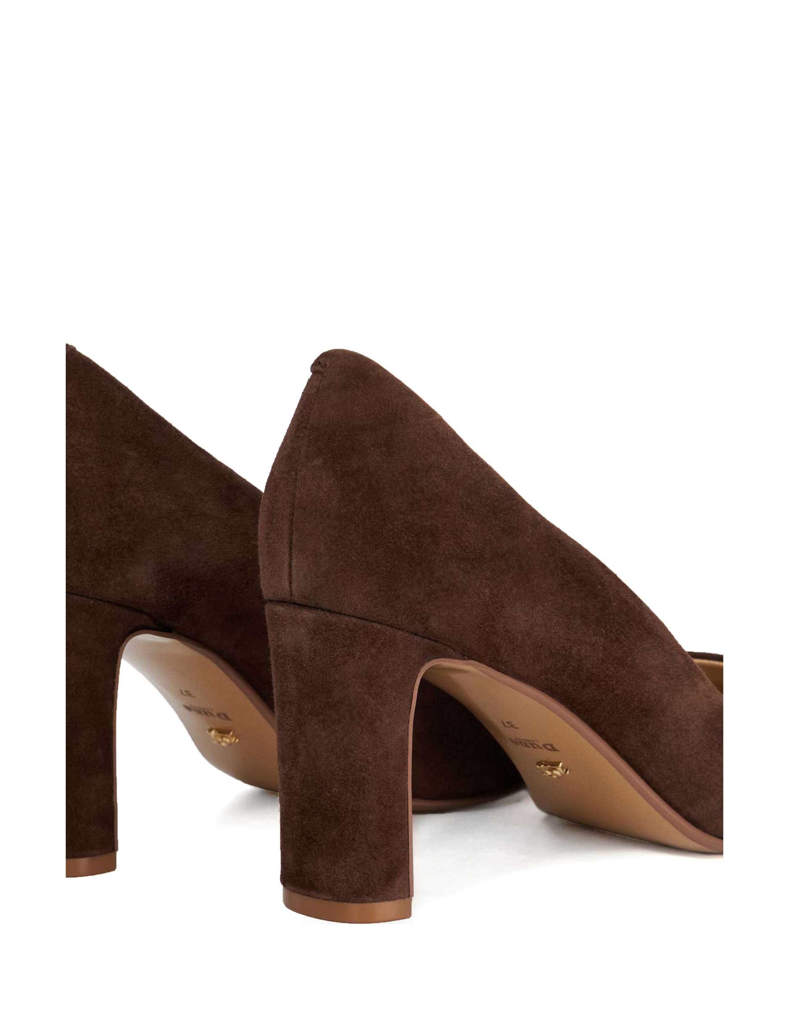 Leather Block Heel Chisel Toe Court Shoes 5 of 5