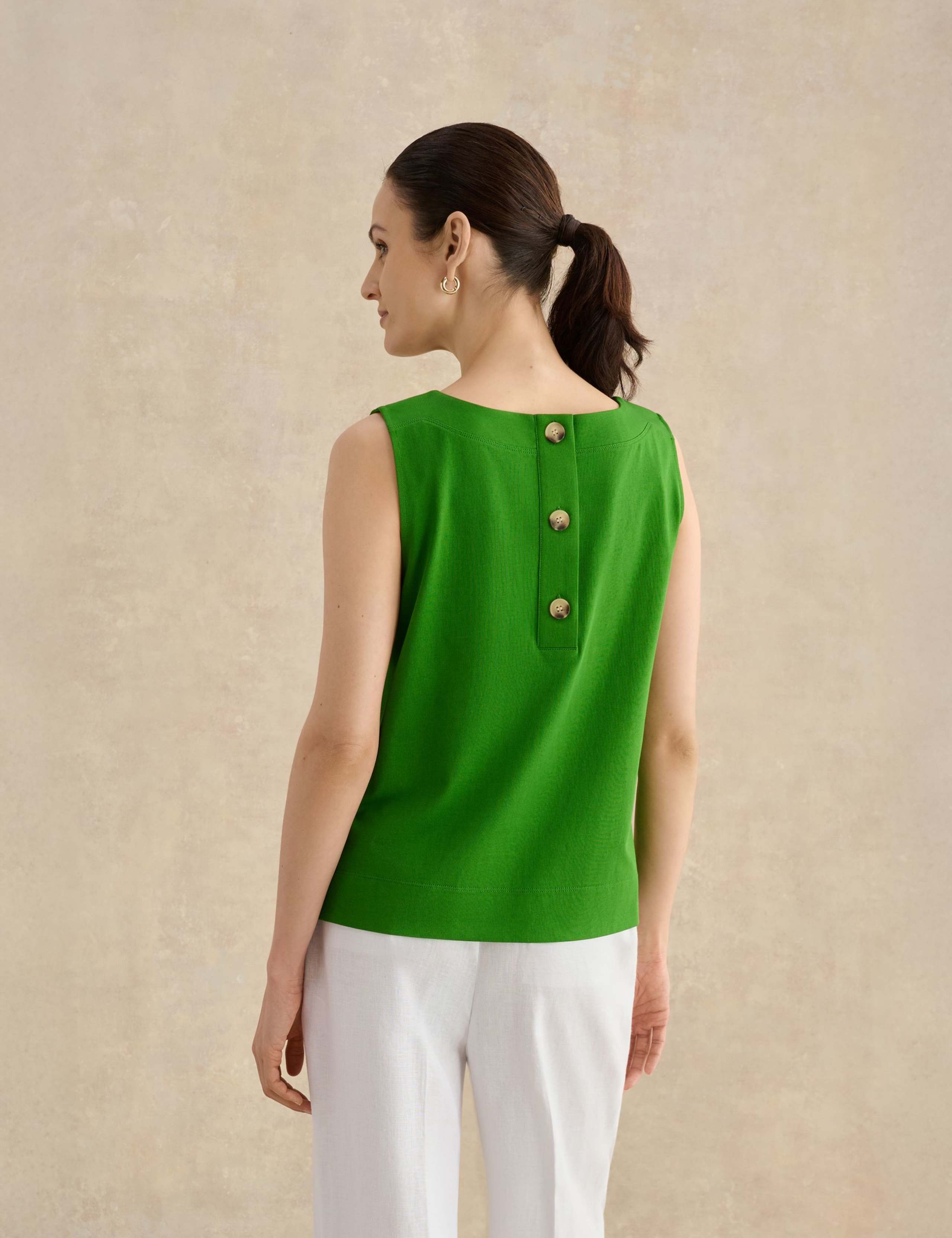 Pure Cotton Button Detail Vest Top 4 of 5