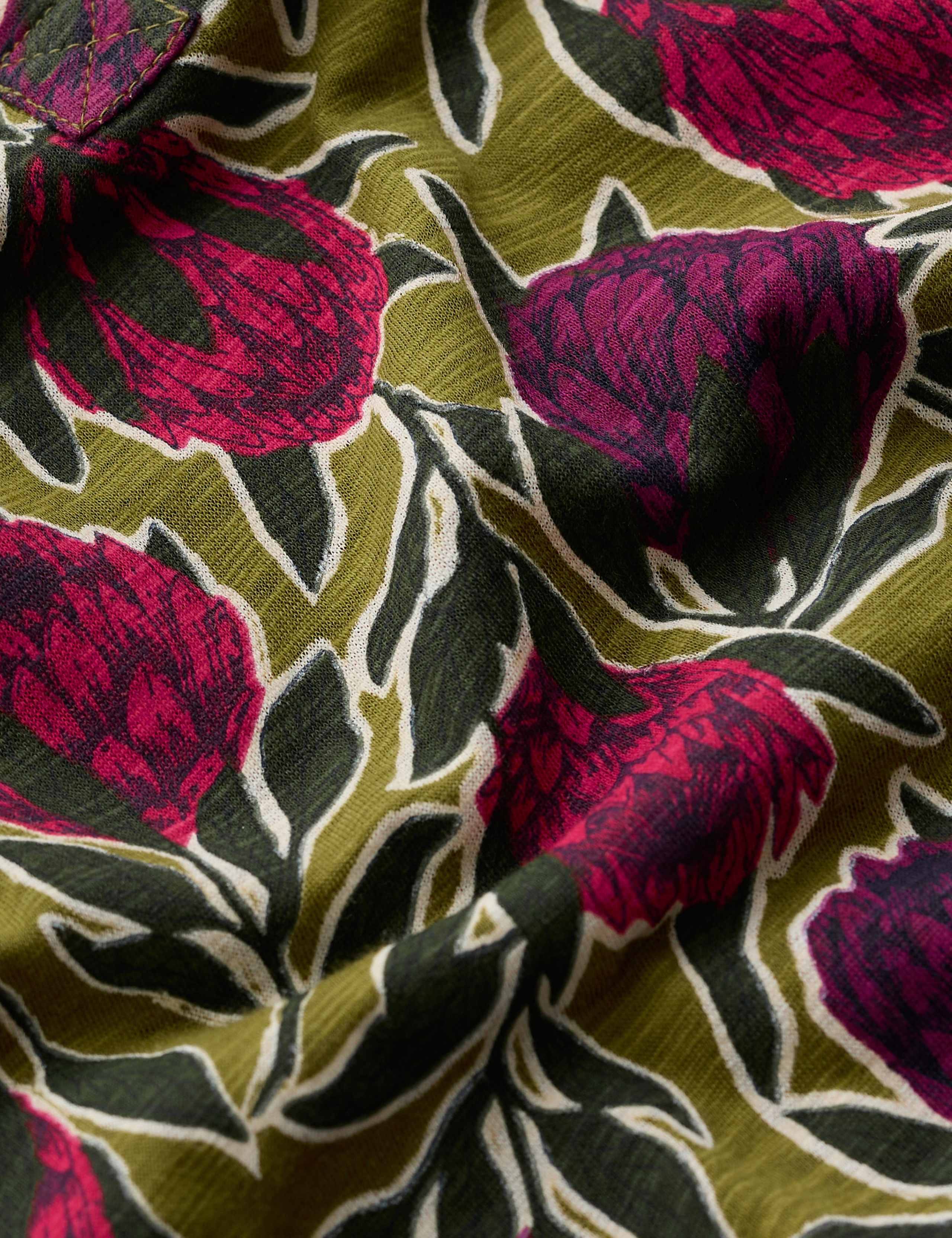 Pure Cotton Floral Collared Top 5 of 5