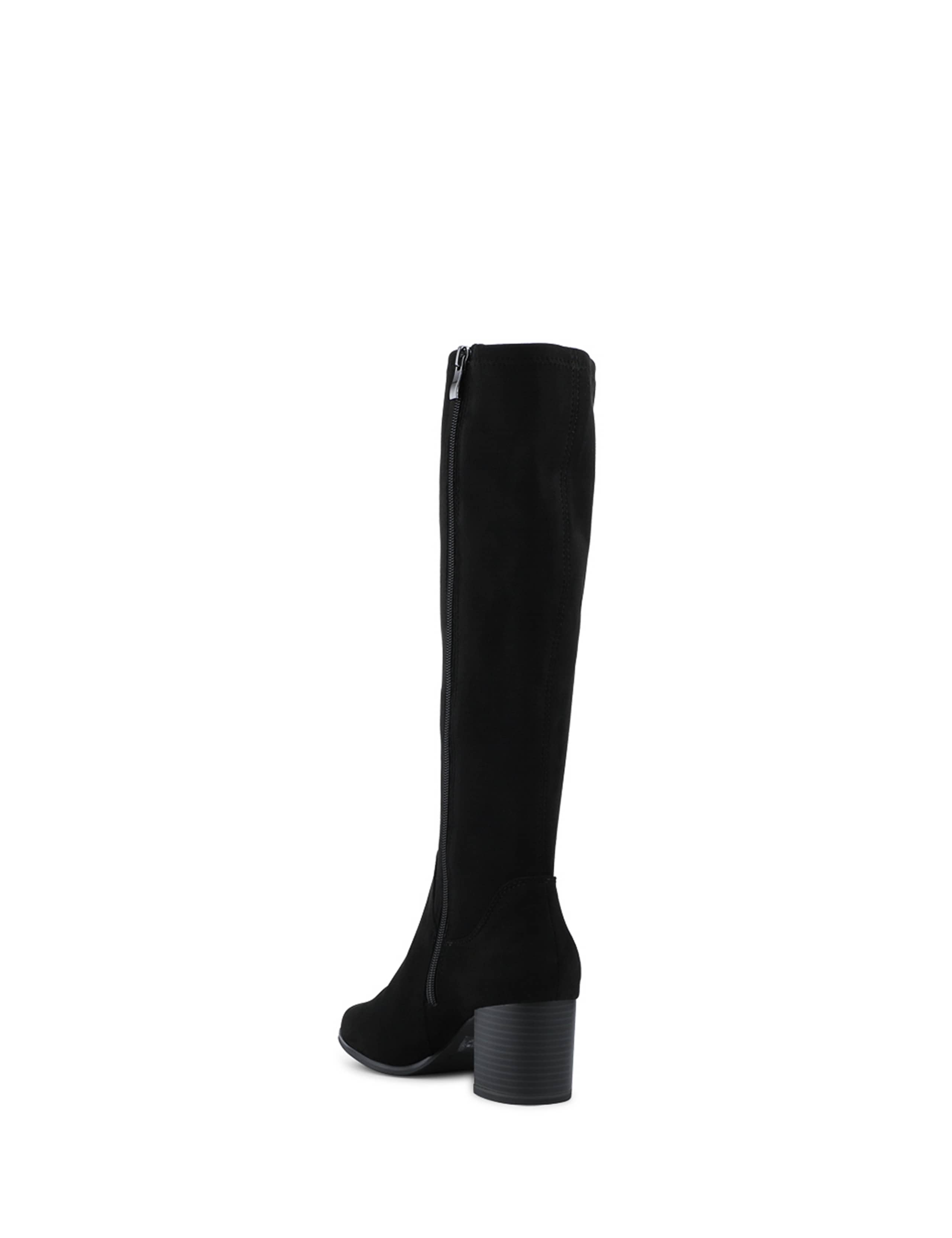 Cushioned Zip Up Block Heel Knee High Boots 4 of 6