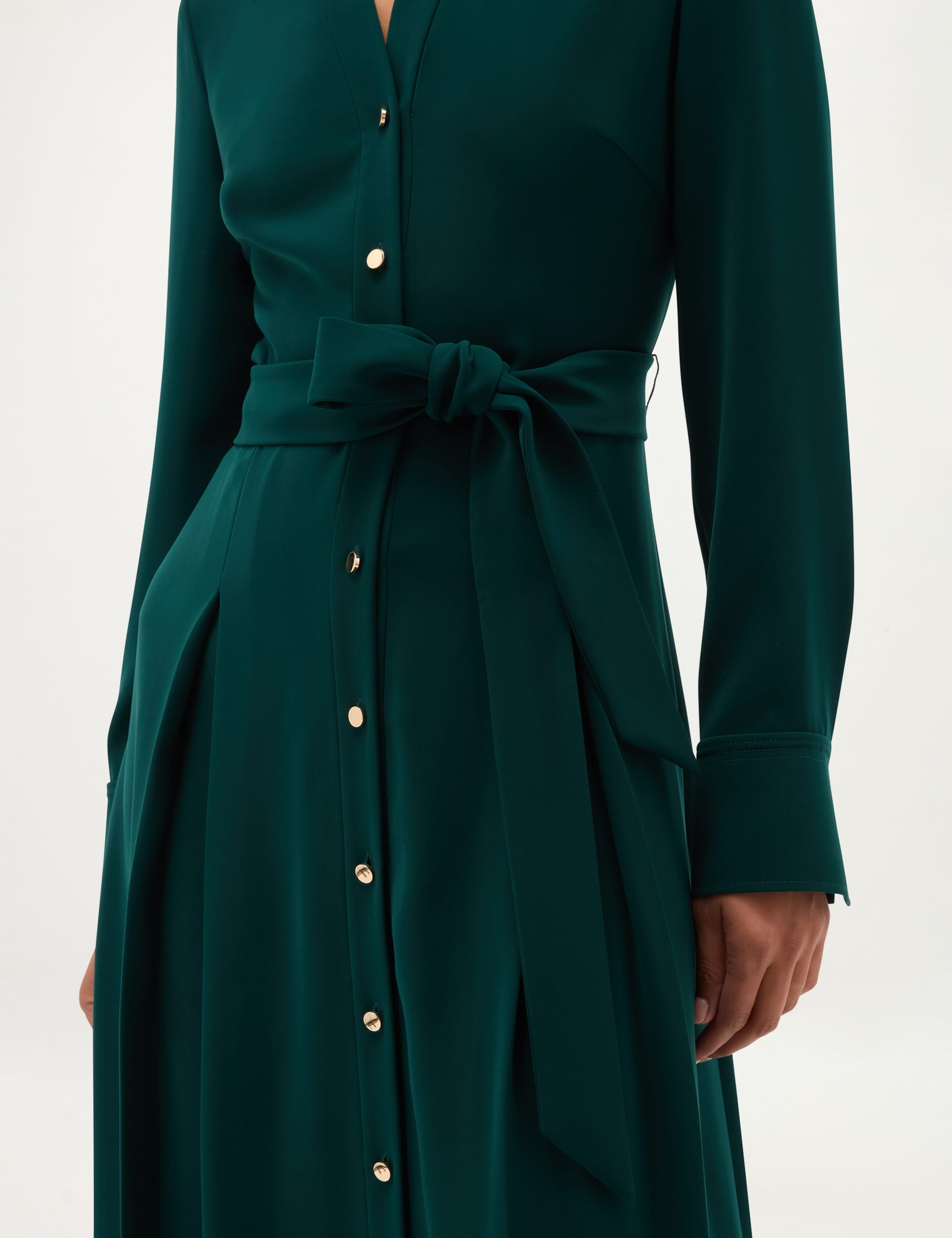 Collared Button Through Knee Length Skater Dress 3 of 7
