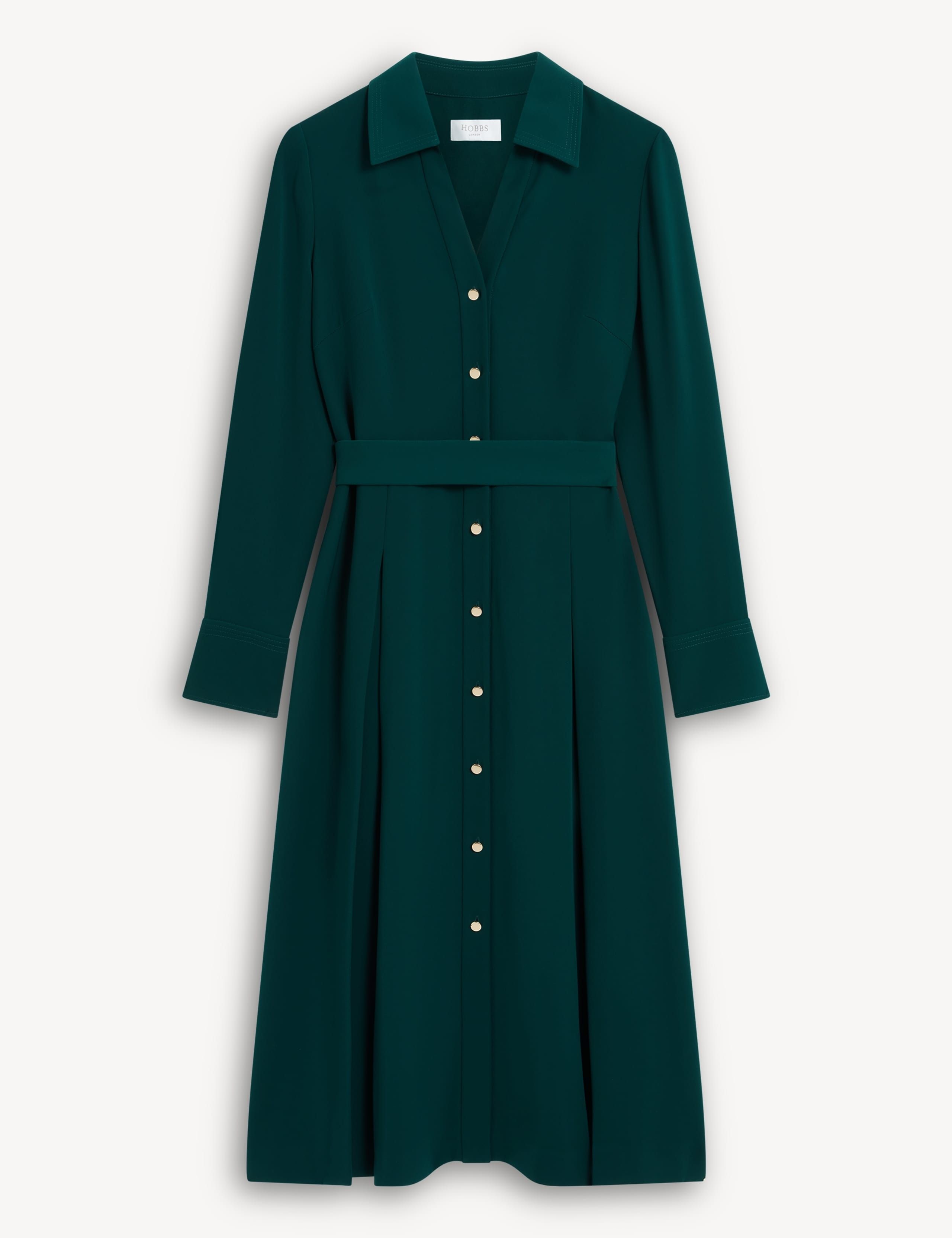 Collared Button Through Knee Length Skater Dress 2 of 7
