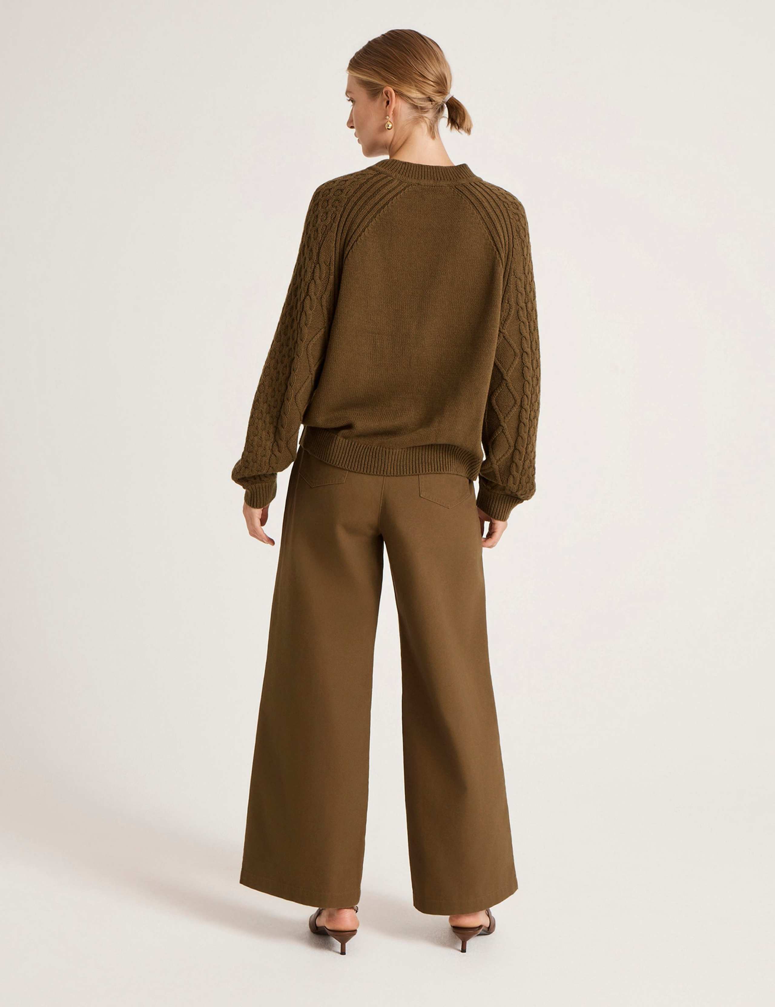 Cotton Rich Cable Knit Crew Neck Jumper 6 of 6