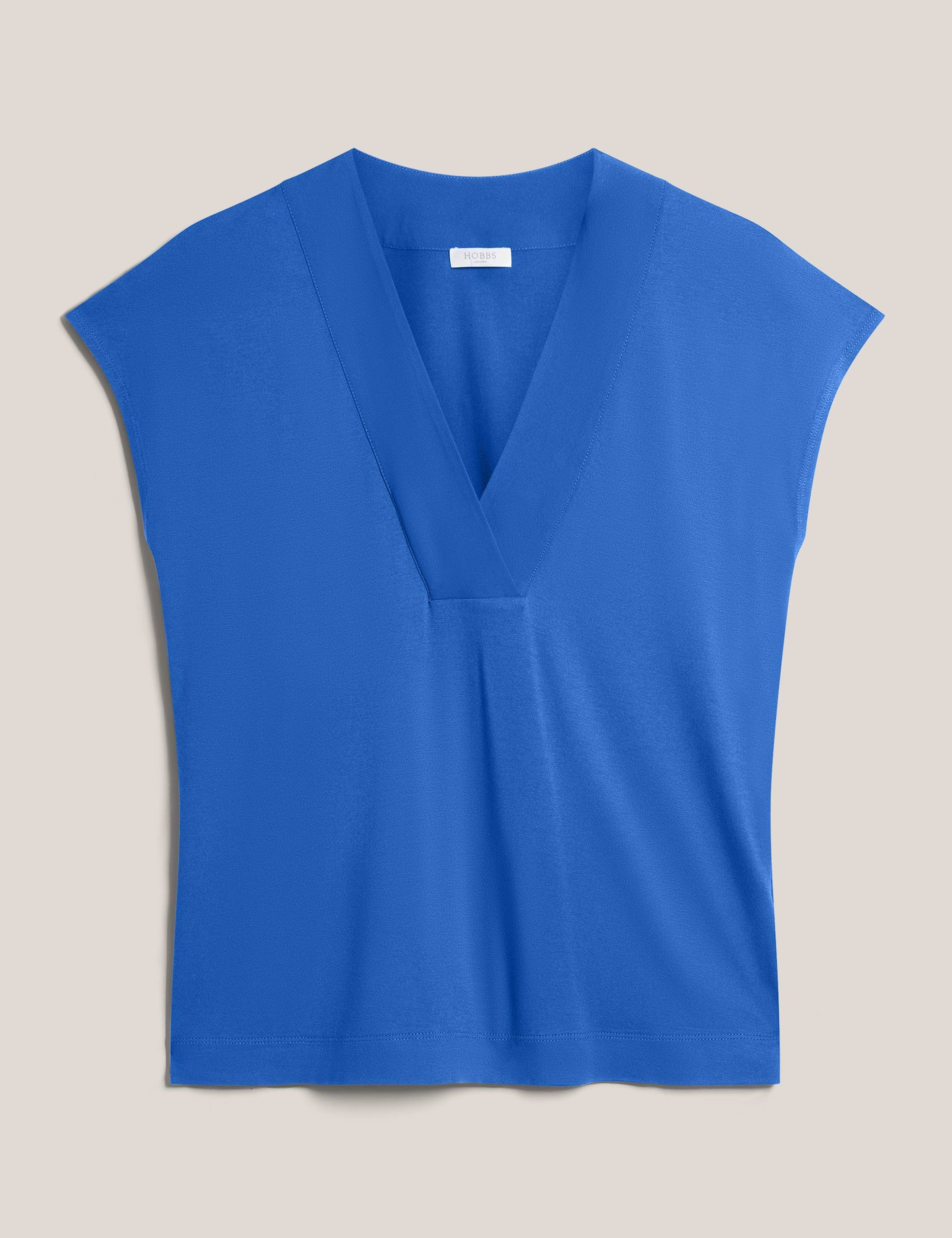 V-Neck Cap Sleeve Top 2 of 5