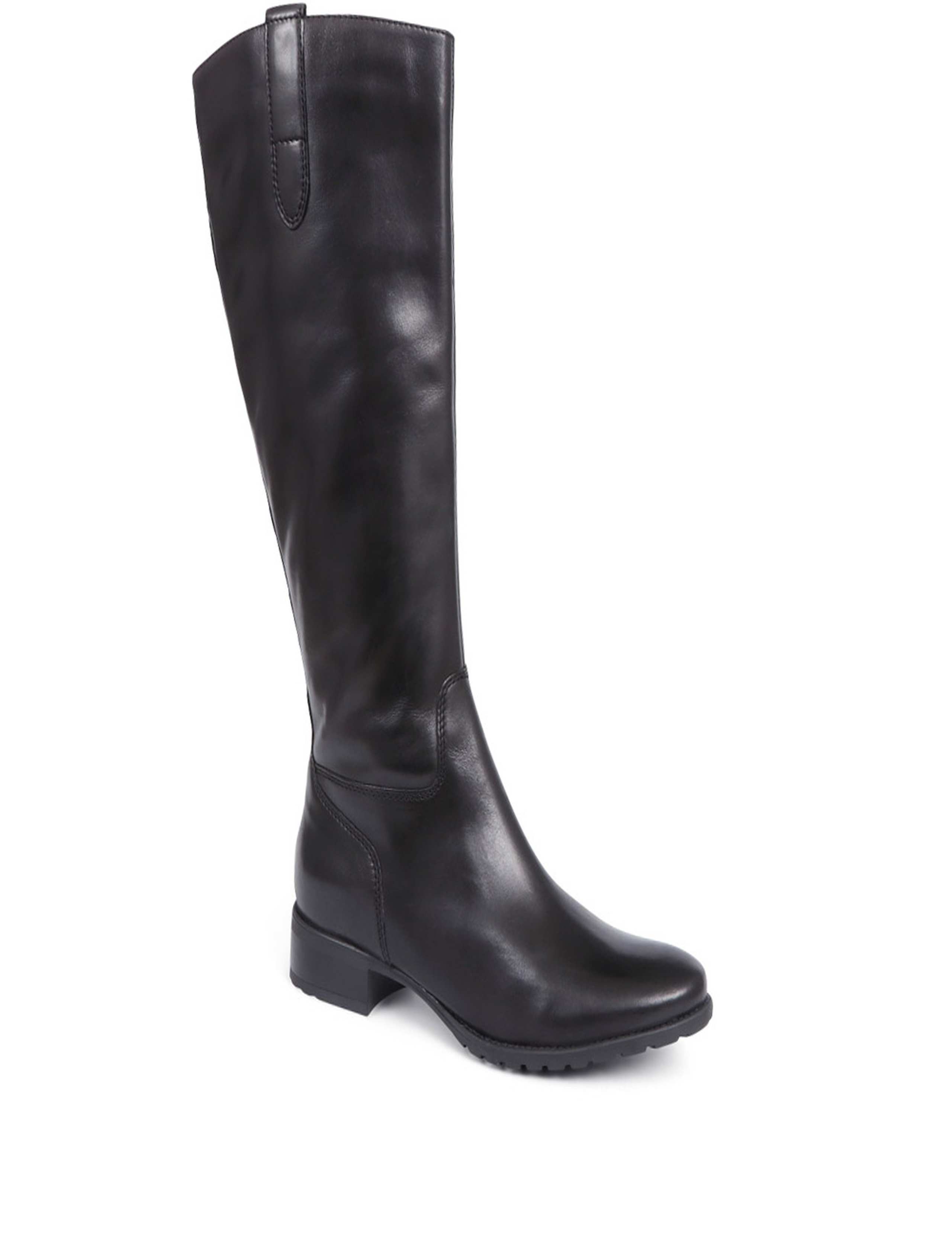 Leather Block Heel Riding Knee High Boots 2 of 5