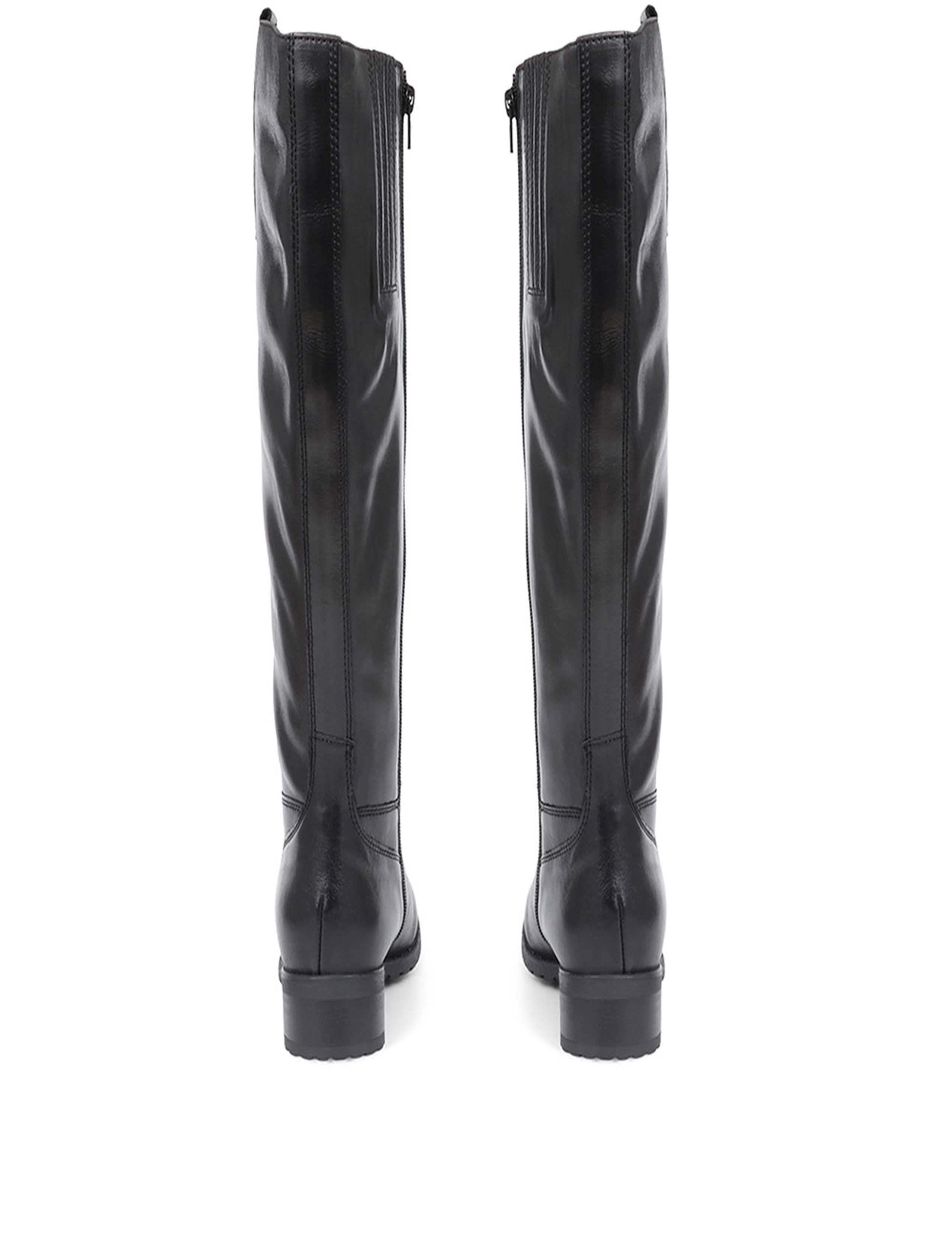Leather Block Heel Riding Knee High Boots 3 of 5