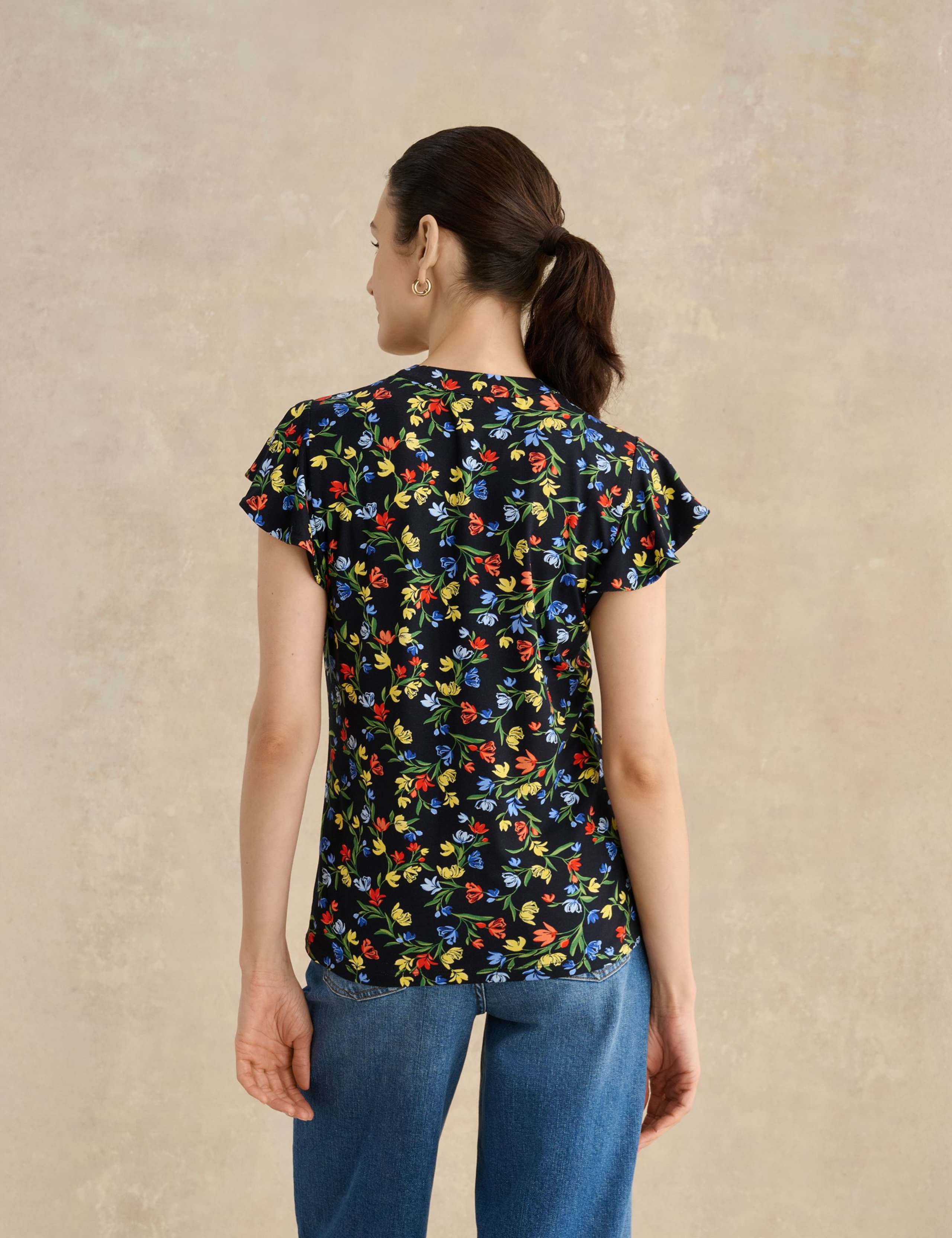 Floral Angel Sleeve Top 3 of 5