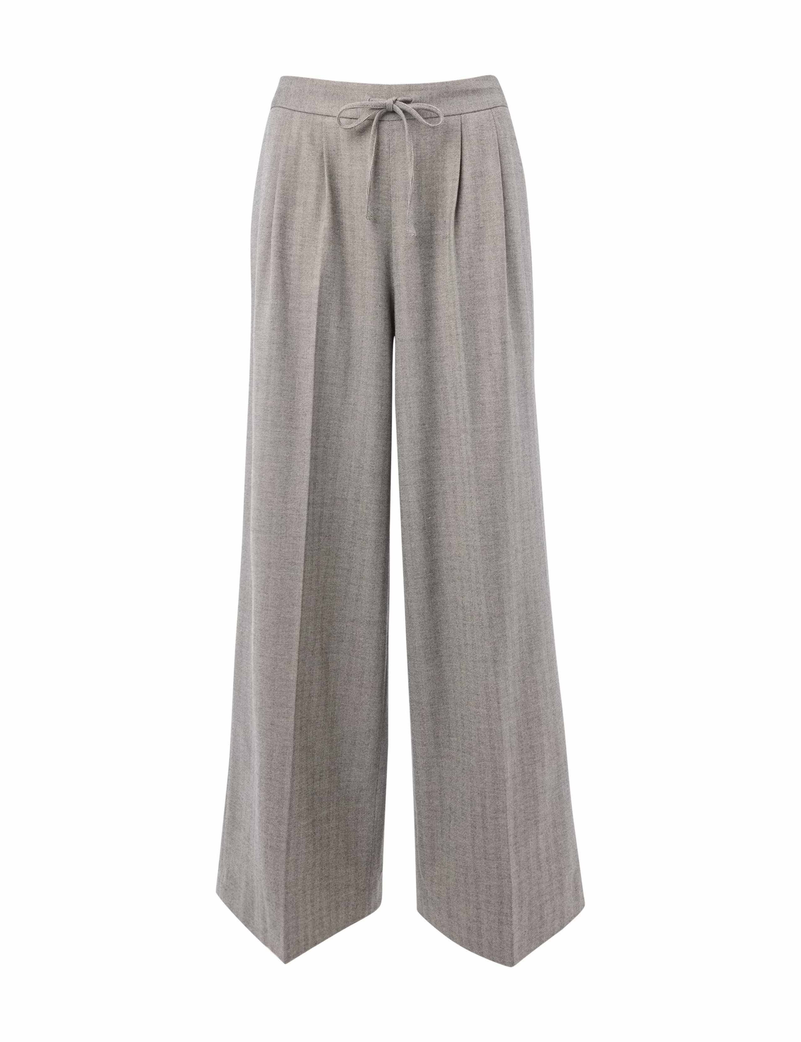 Herringbone Drawstring Wide Leg Trousers 2 of 4