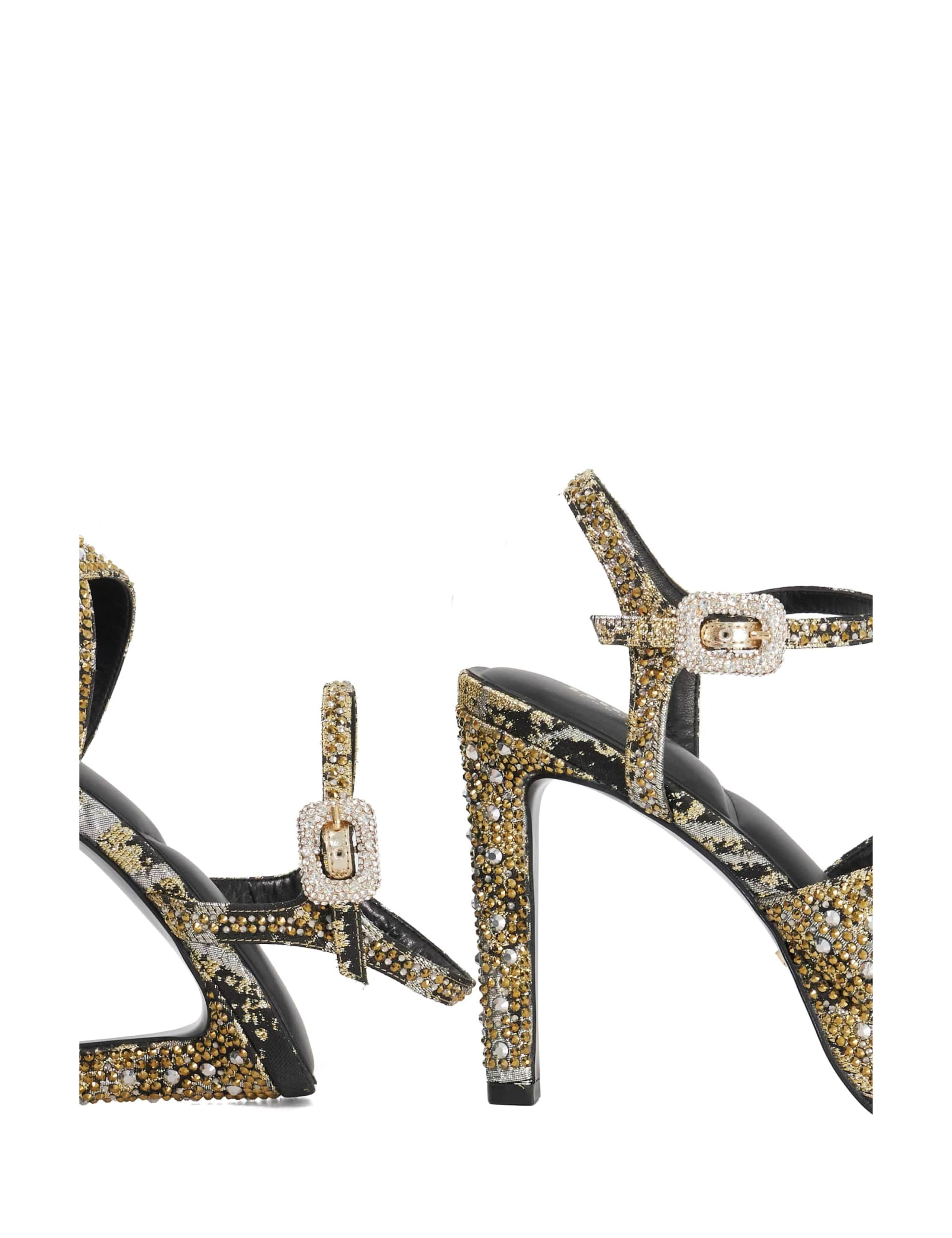 Satin Glitter Stiletto Heel Platform Sandals 5 of 5