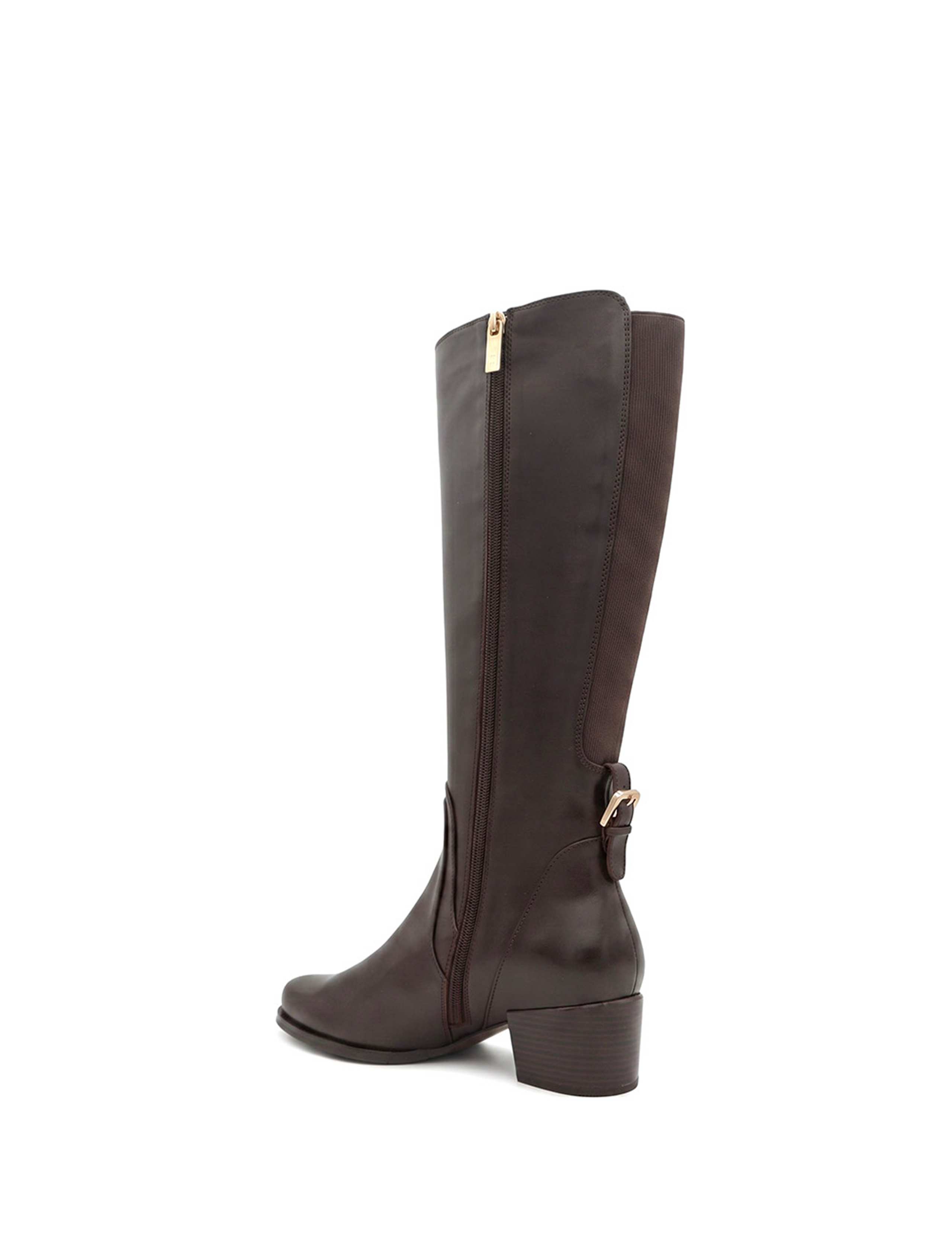 Dancer Leather Block Heel Calf-Length Boots 5 of 6