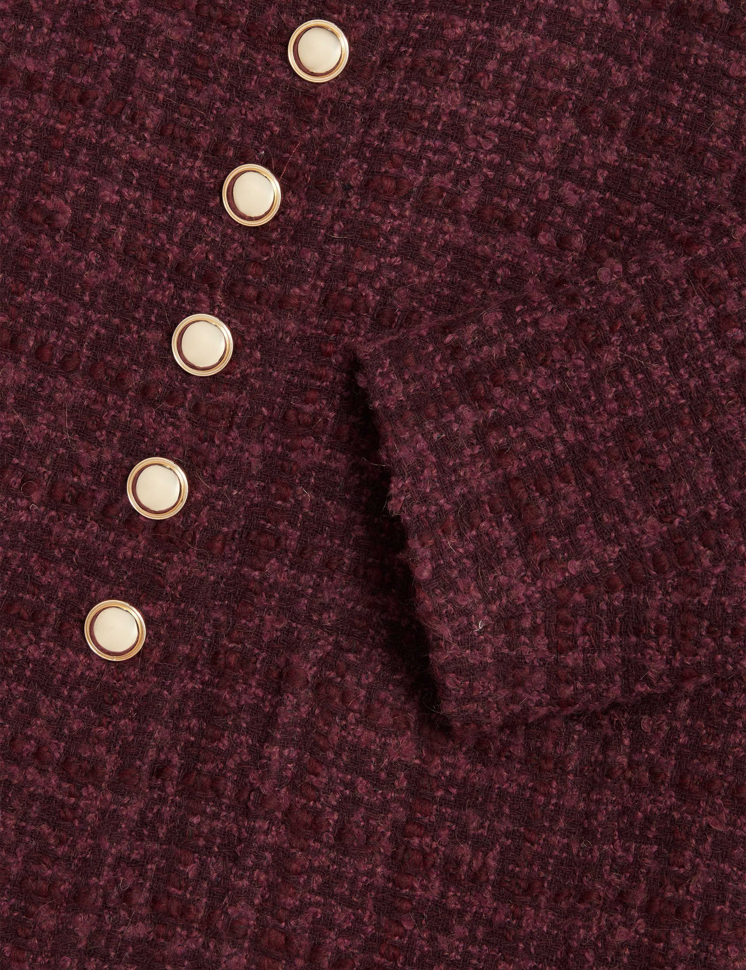 Tweed Textured Collarless Short Jacket with Wool 3 of 8