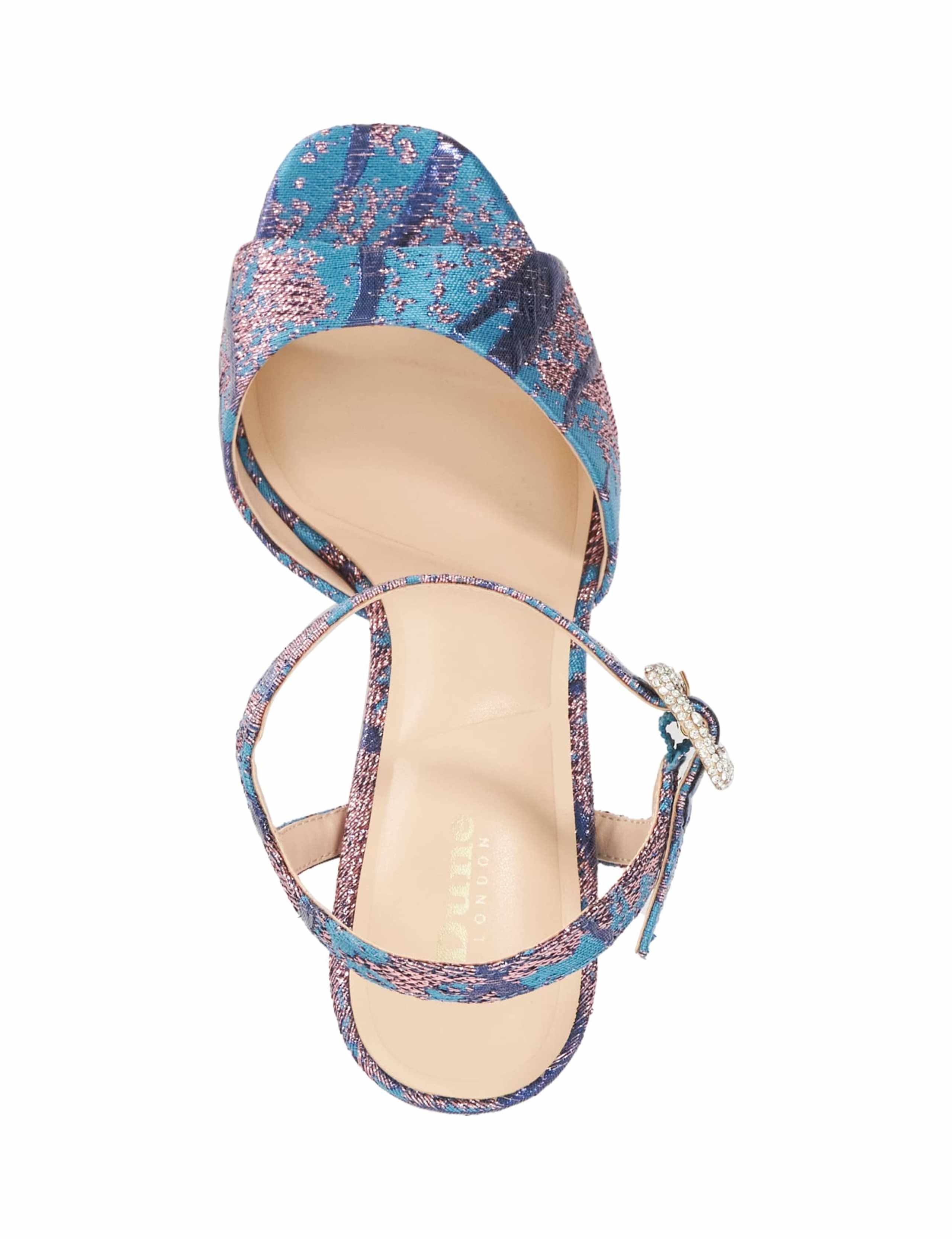 Glitter Platform Block Heel Open Toe Sandals 2 of 6