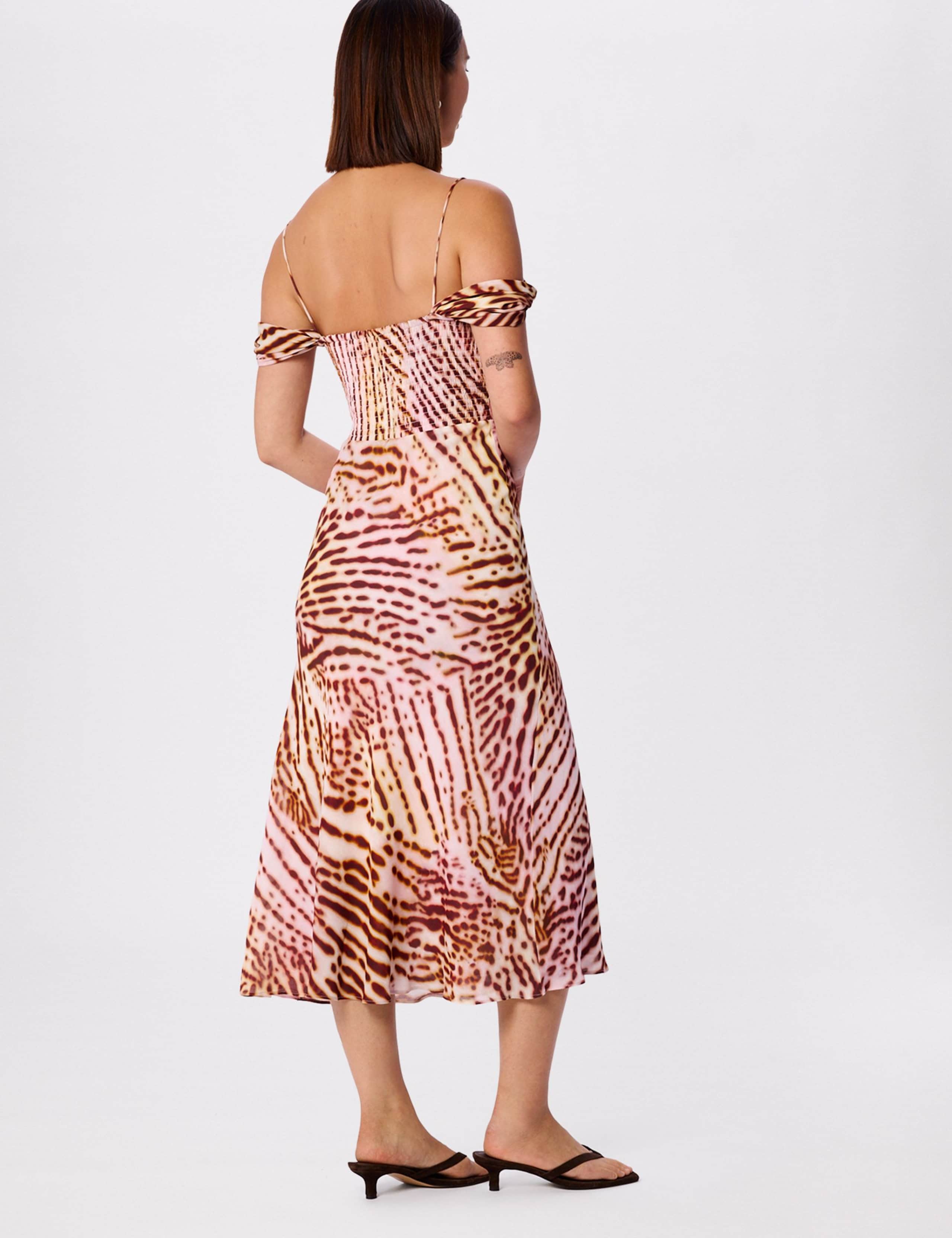 Orchid Print Scarf Detail Midi Dress 4 of 6