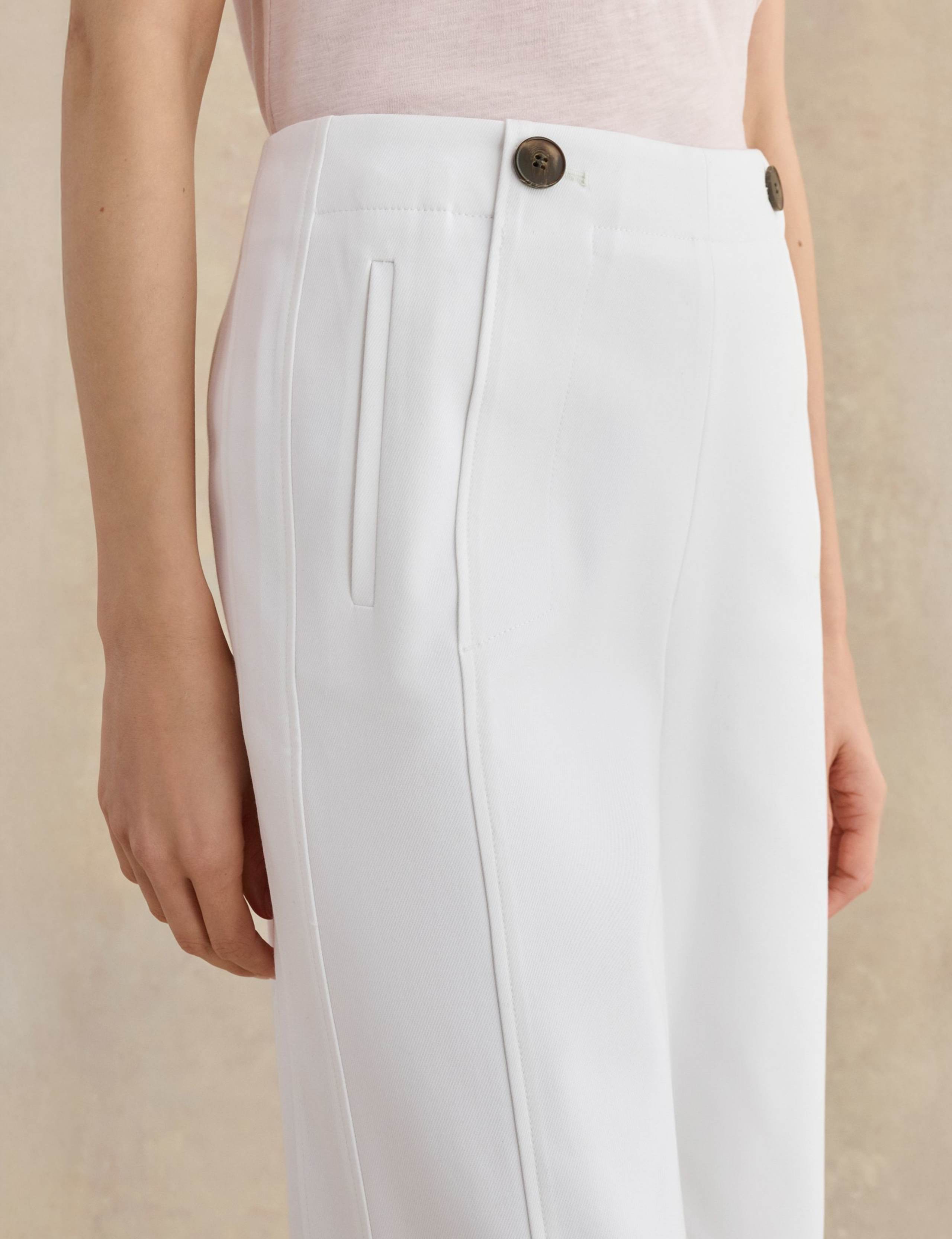 Cotton Blend Wide Leg Cropped Trousers 5 of 5
