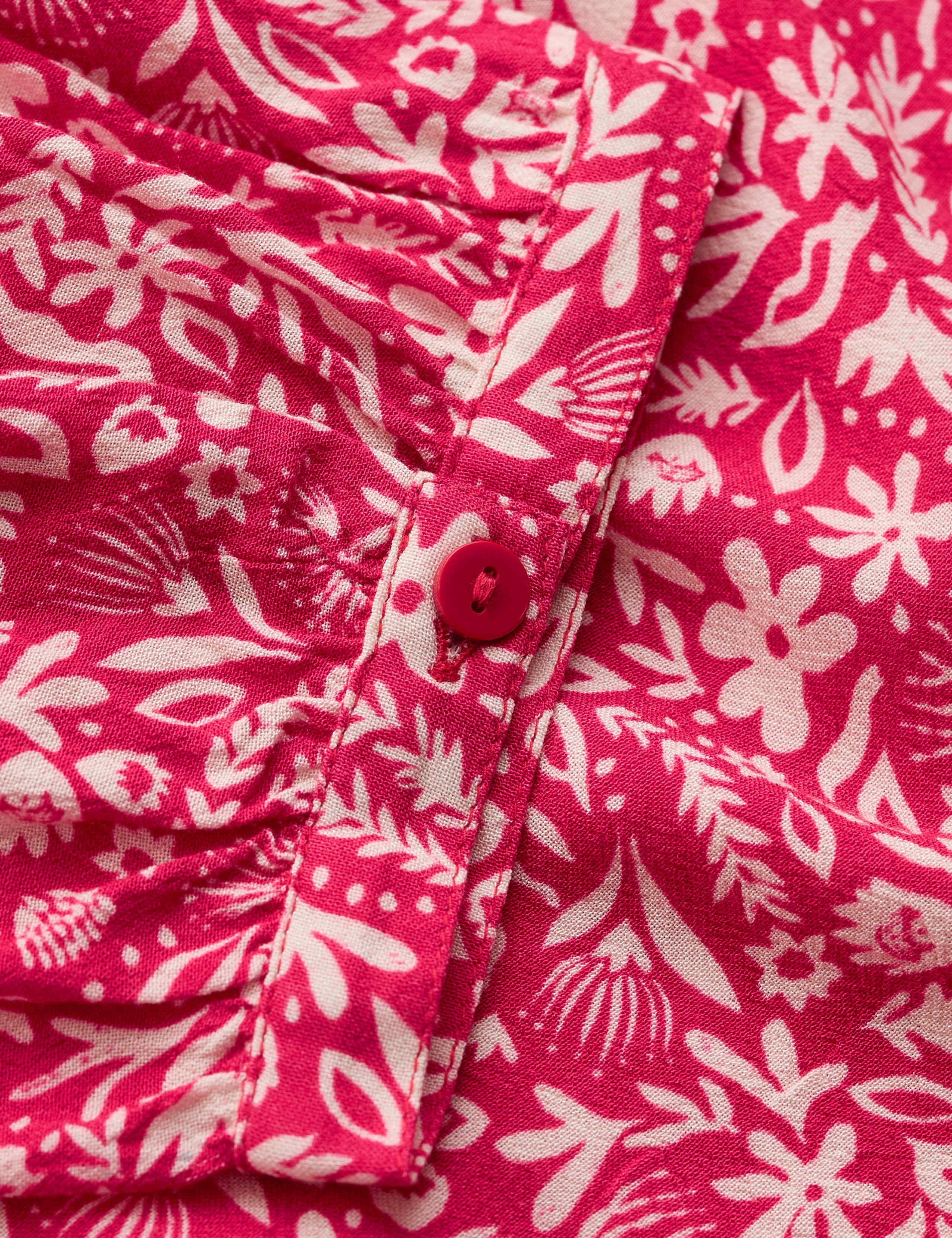 Floral Crew Neck Button Detail Relaxed Top 5 of 5