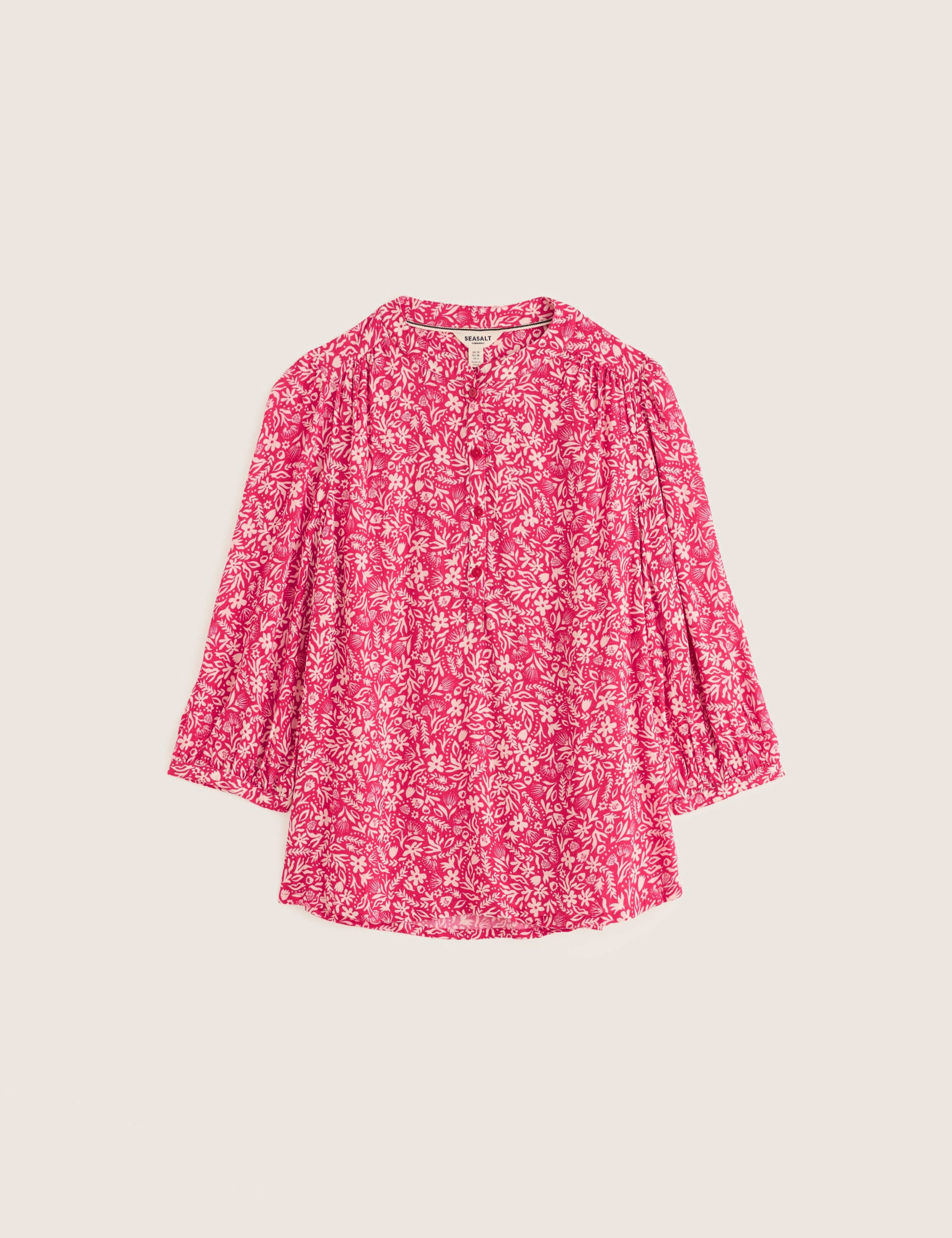 Floral Crew Neck Button Detail Relaxed Top 2 of 5