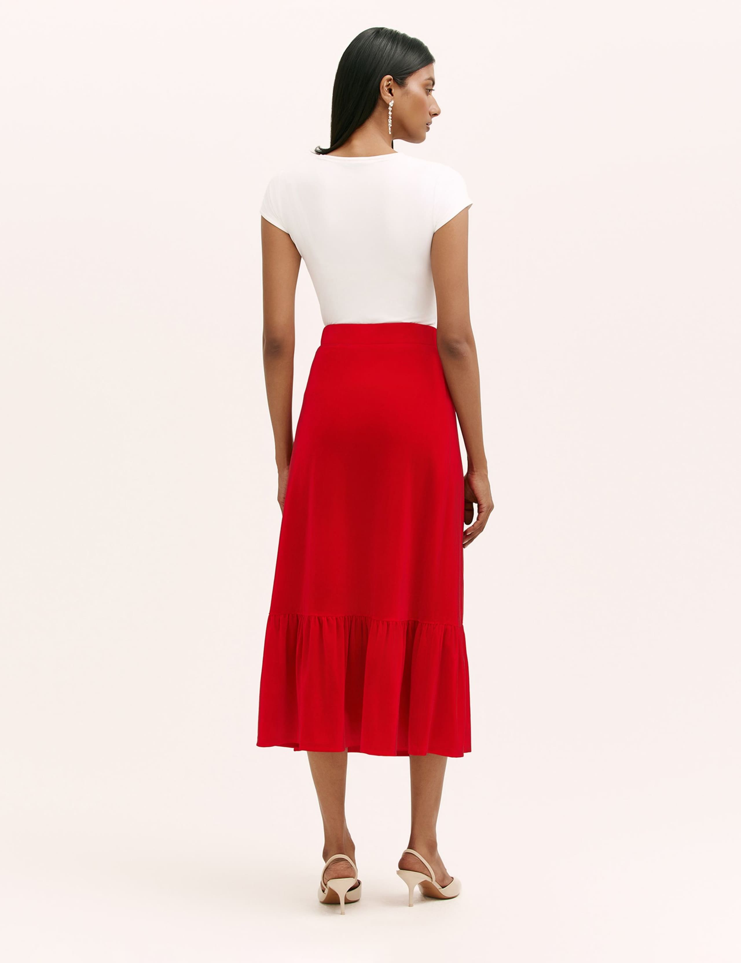 Velvet Midi Tiered Skirt 2 of 4