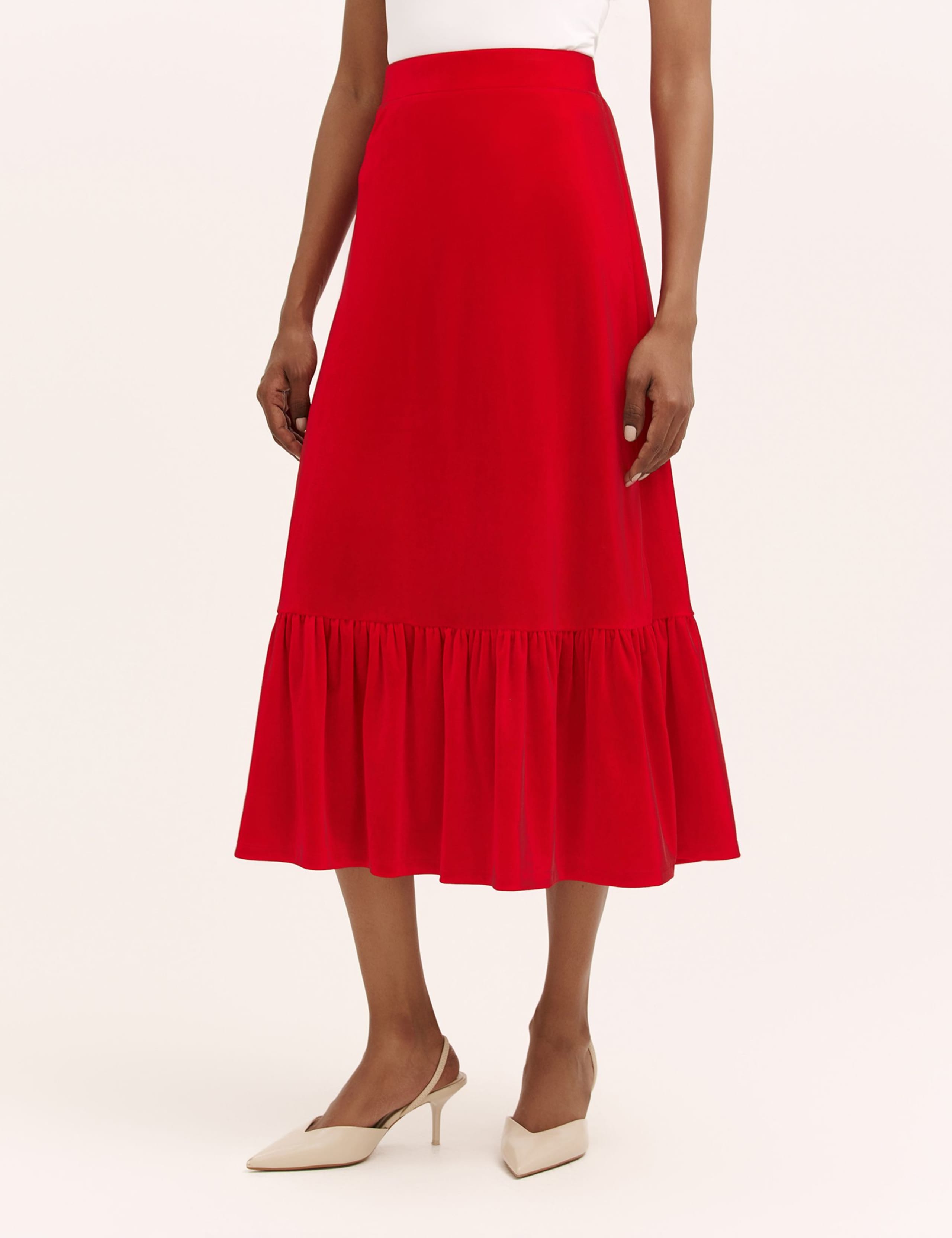 Velvet Midi Tiered Skirt 3 of 4