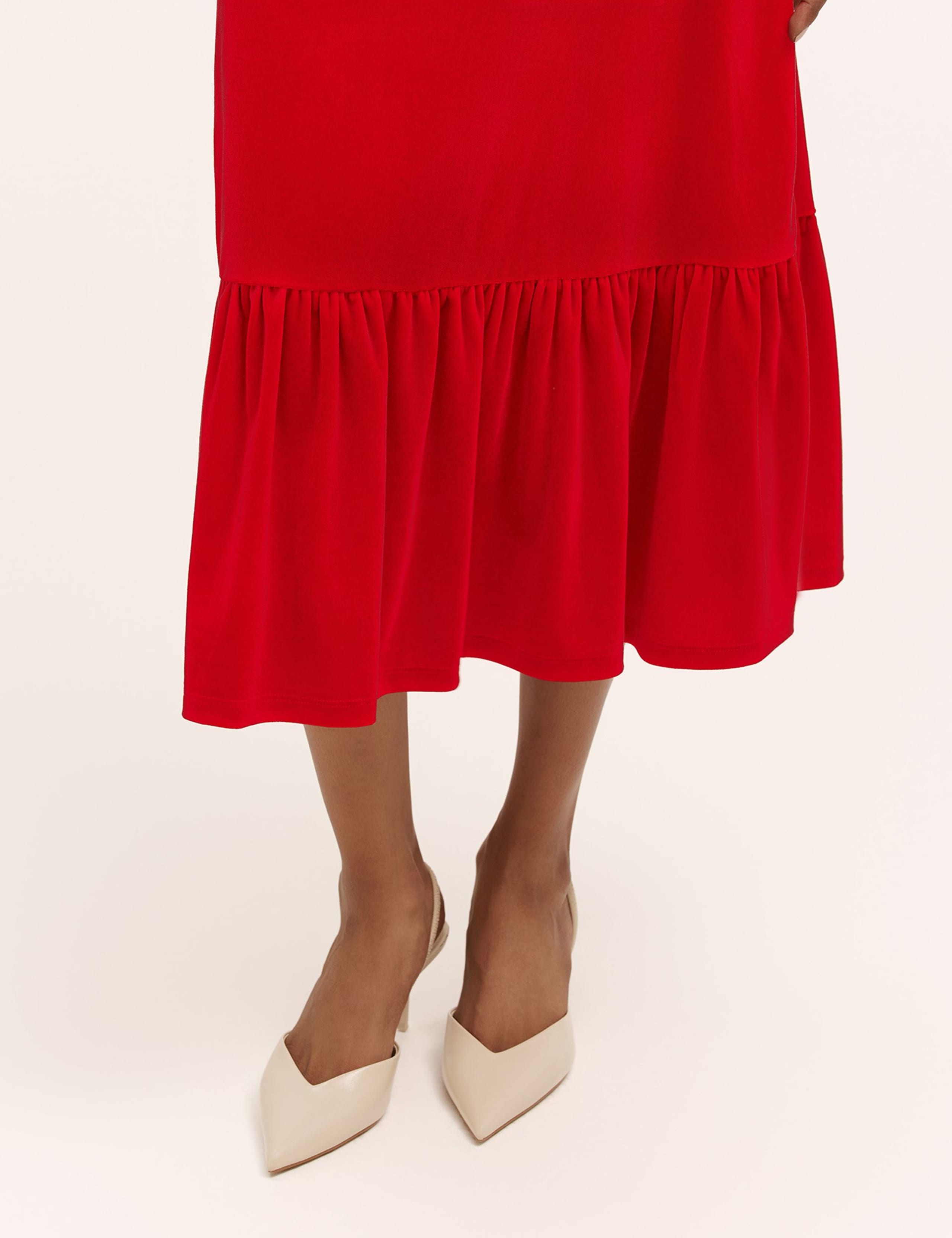 Velvet Midi Tiered Skirt 4 of 4