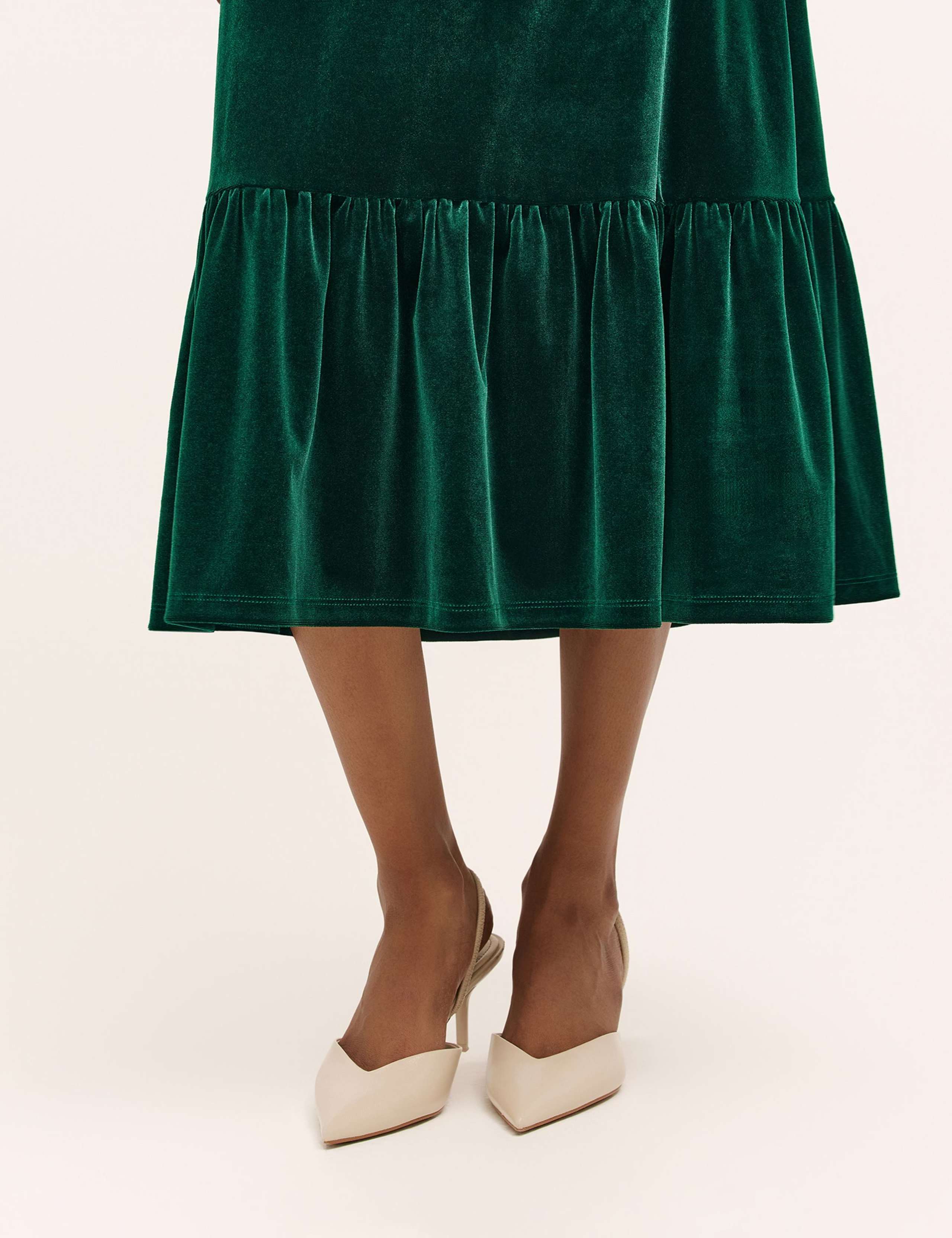 Velvet Midi Tiered Skirt 4 of 4