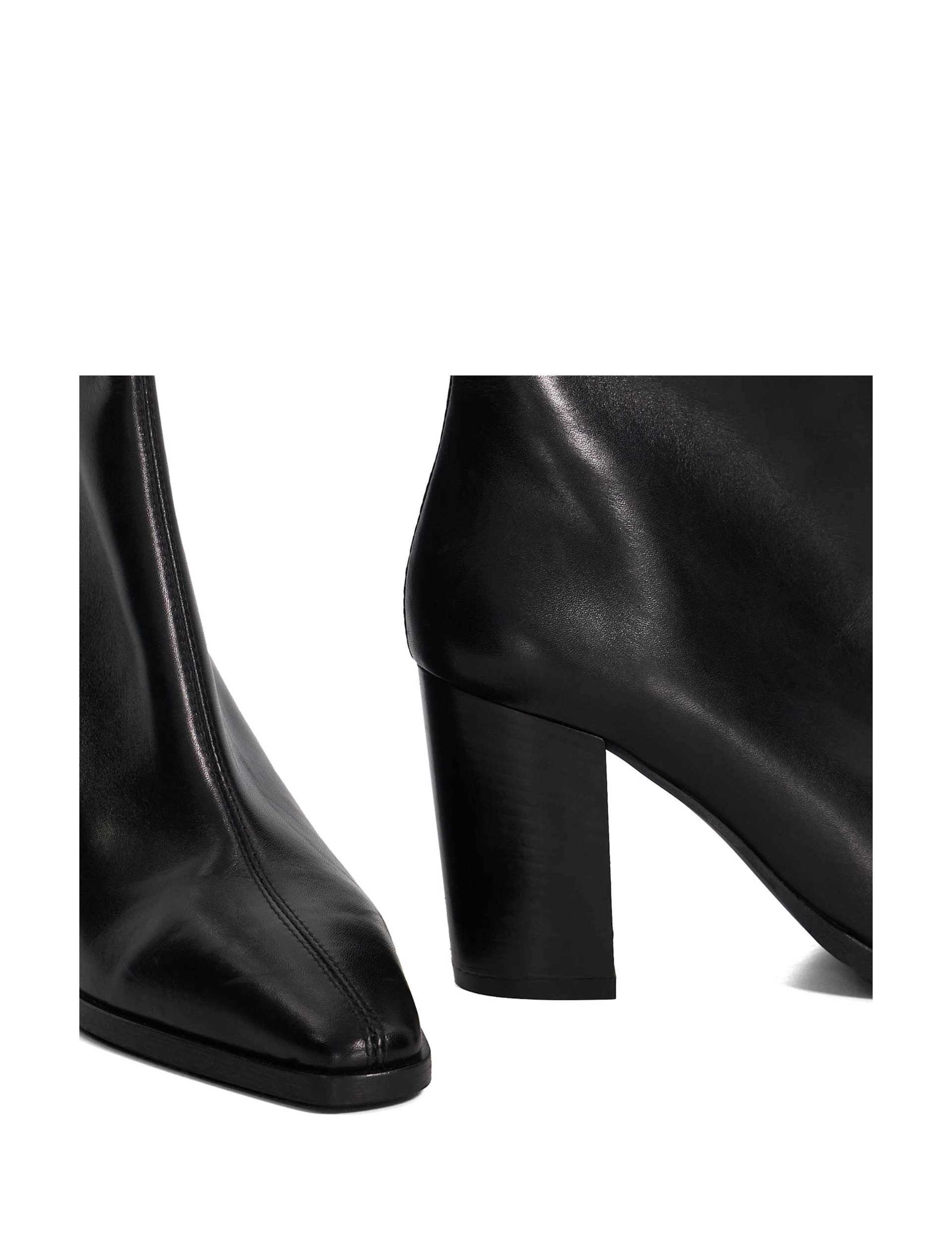 Leather Chisel Toe Block Heel Ankle Boots 5 of 5