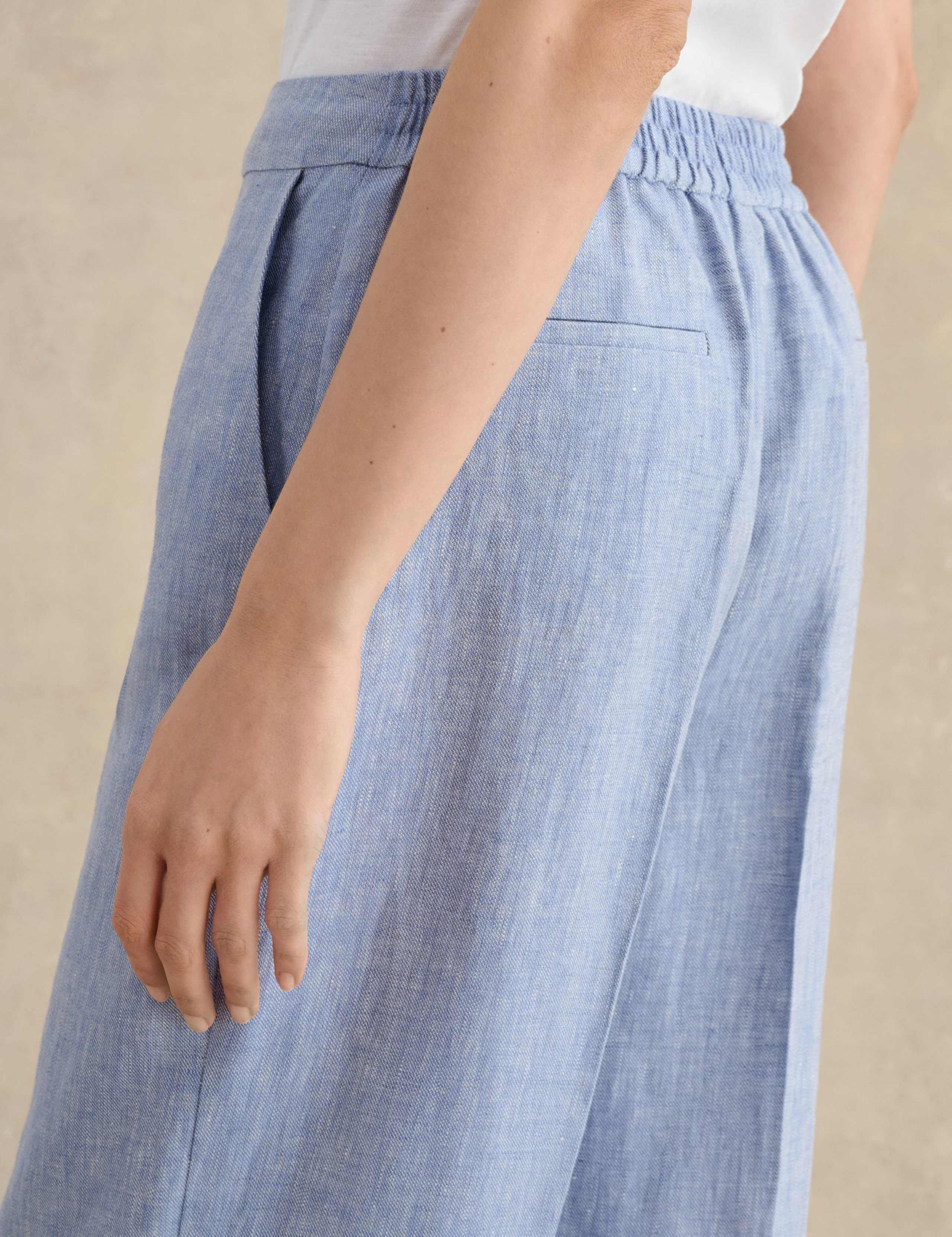 Pure Linen Wide Leg Trousers 5 of 5
