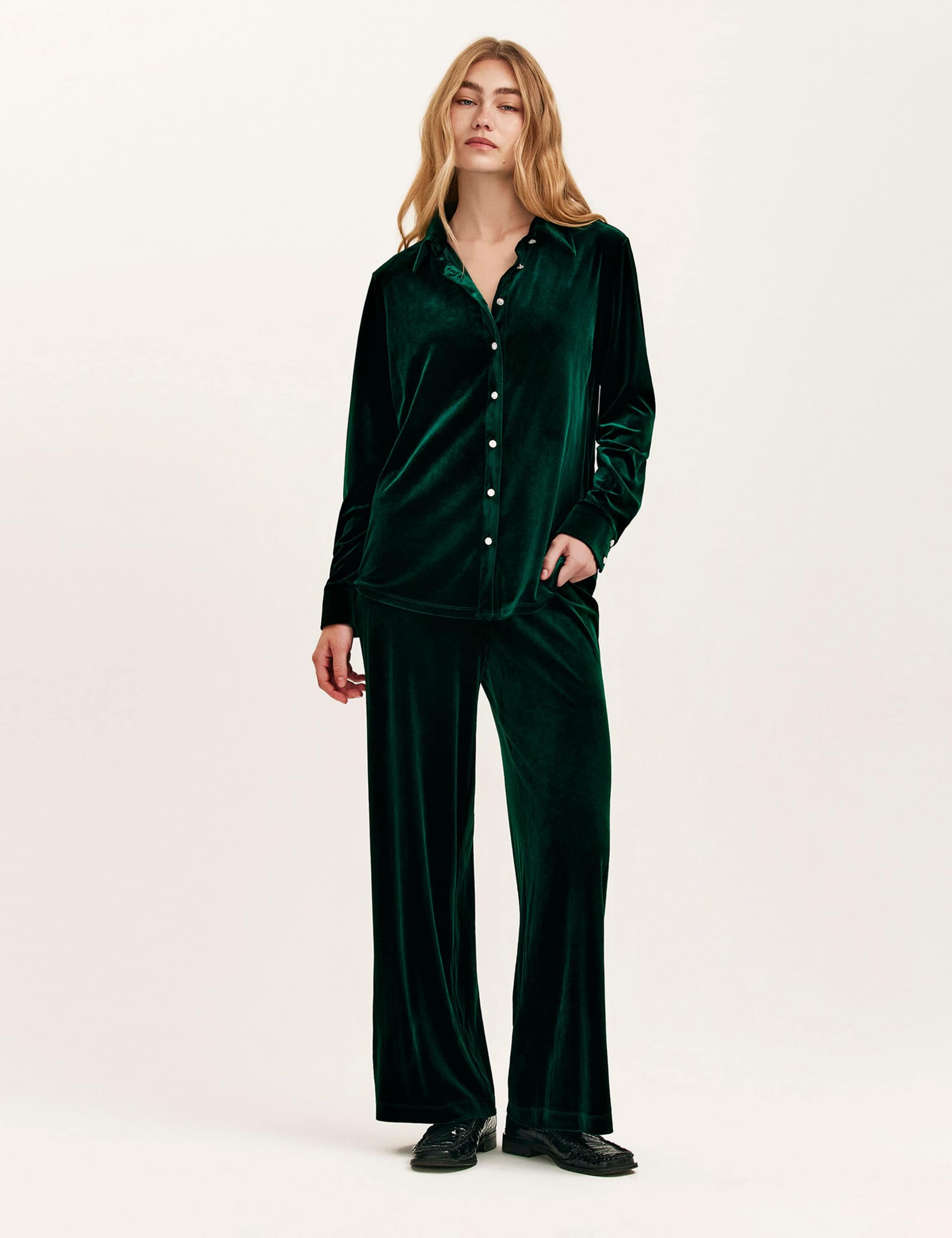 Velvet Wide Leg Trousers 2 of 4