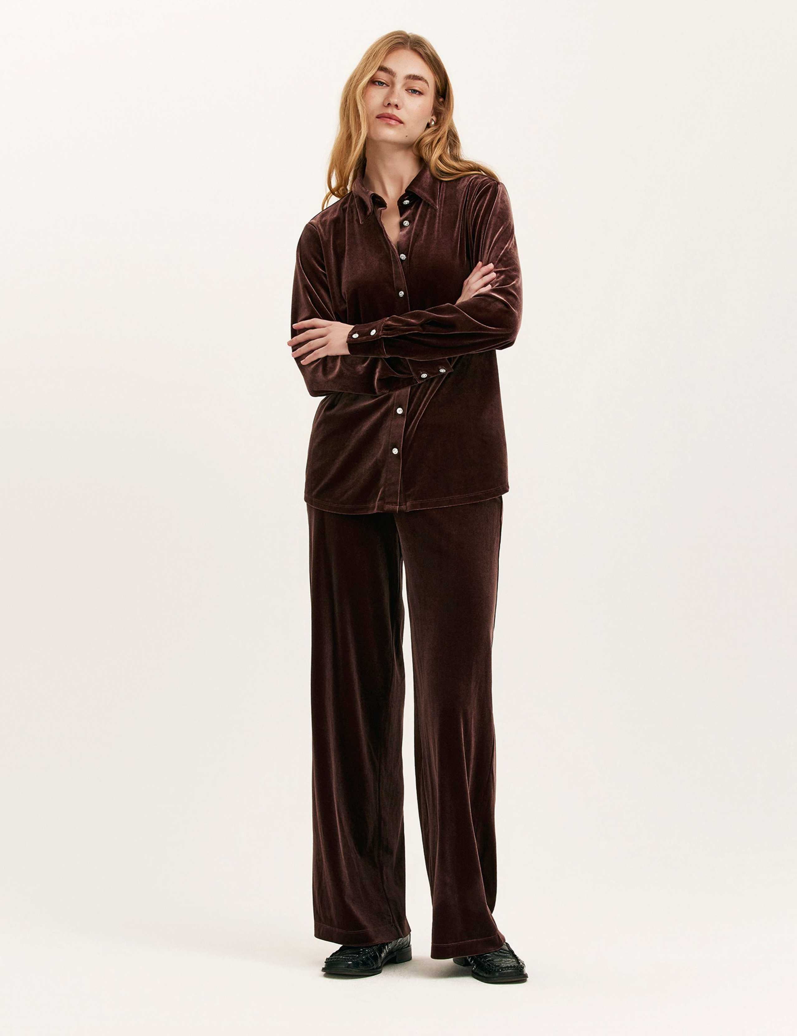 Velvet Wide Leg Trousers 2 of 4