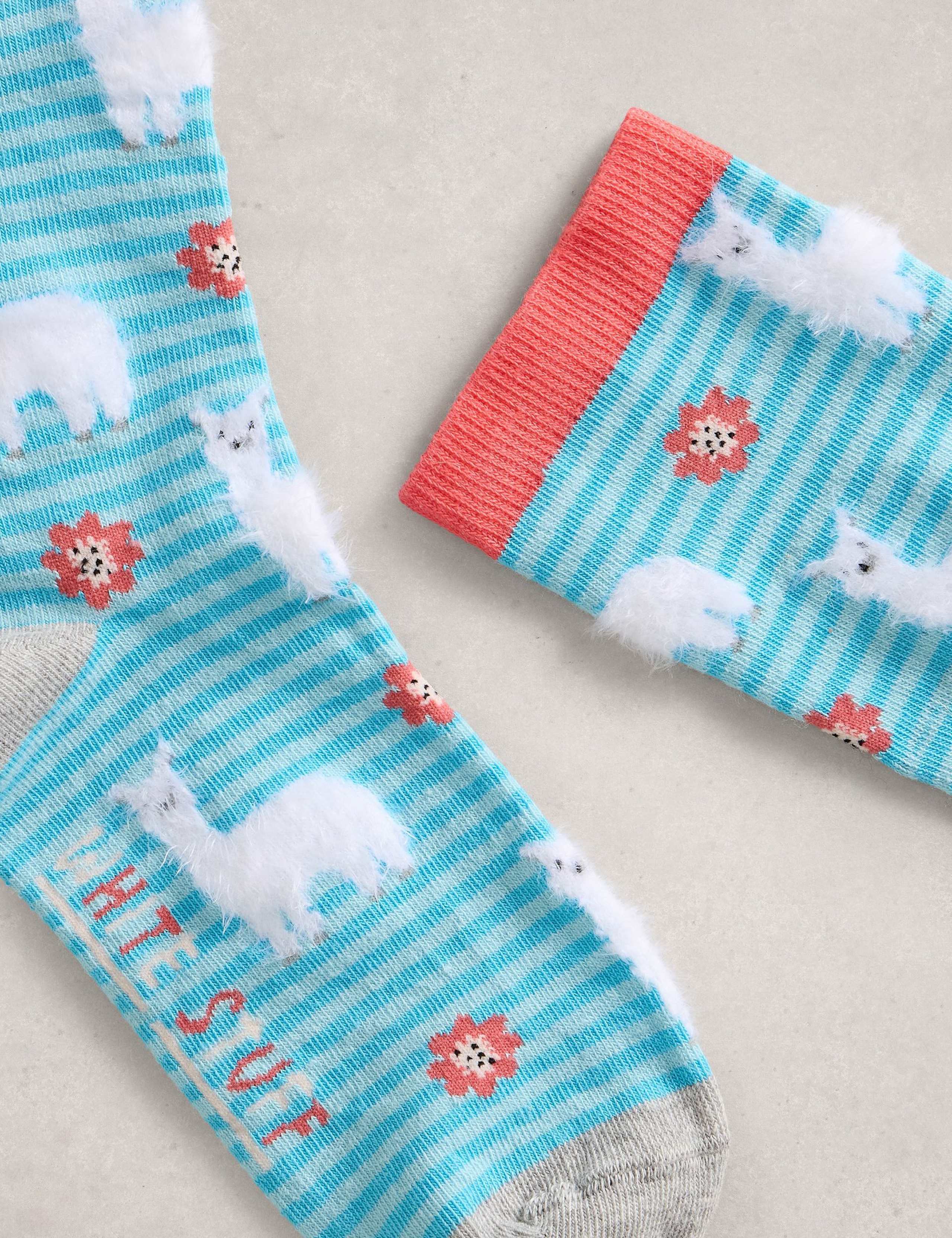Cotton Rich Fluffy Llama Ankle High Socks 2 of 2