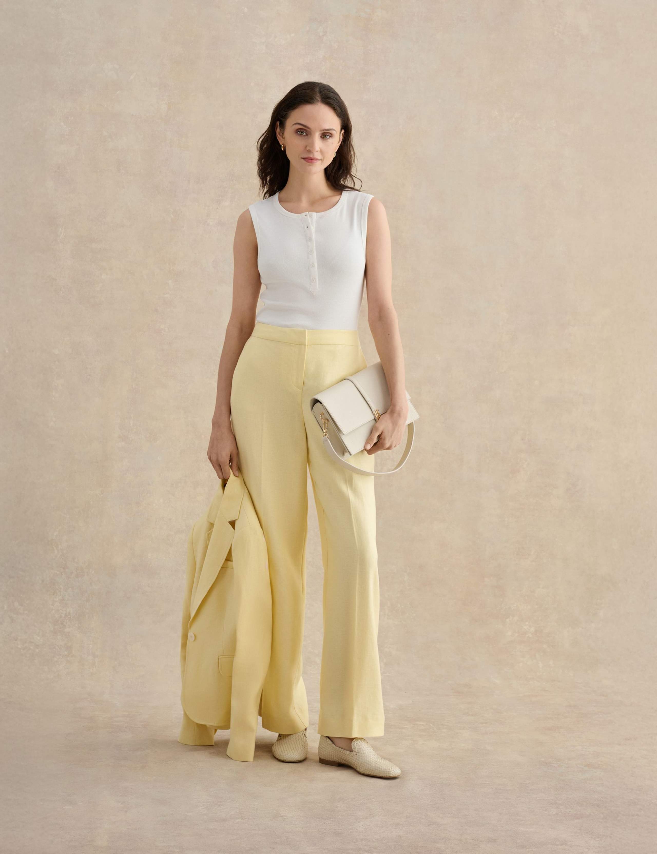 Pure Linen Wide Leg Trousers 4 of 6