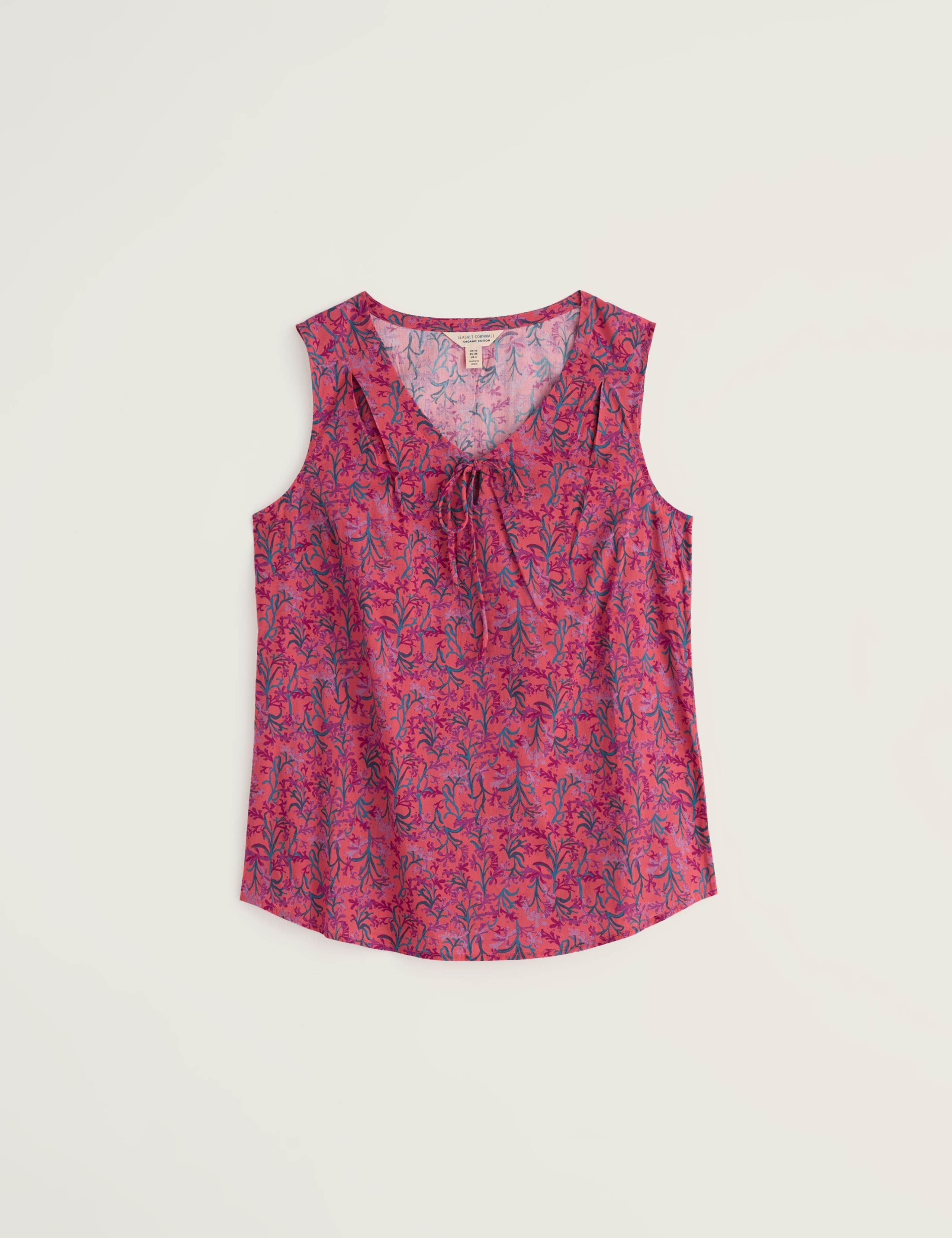 Pure Cotton Floral Tie Neck Top 2 of 5