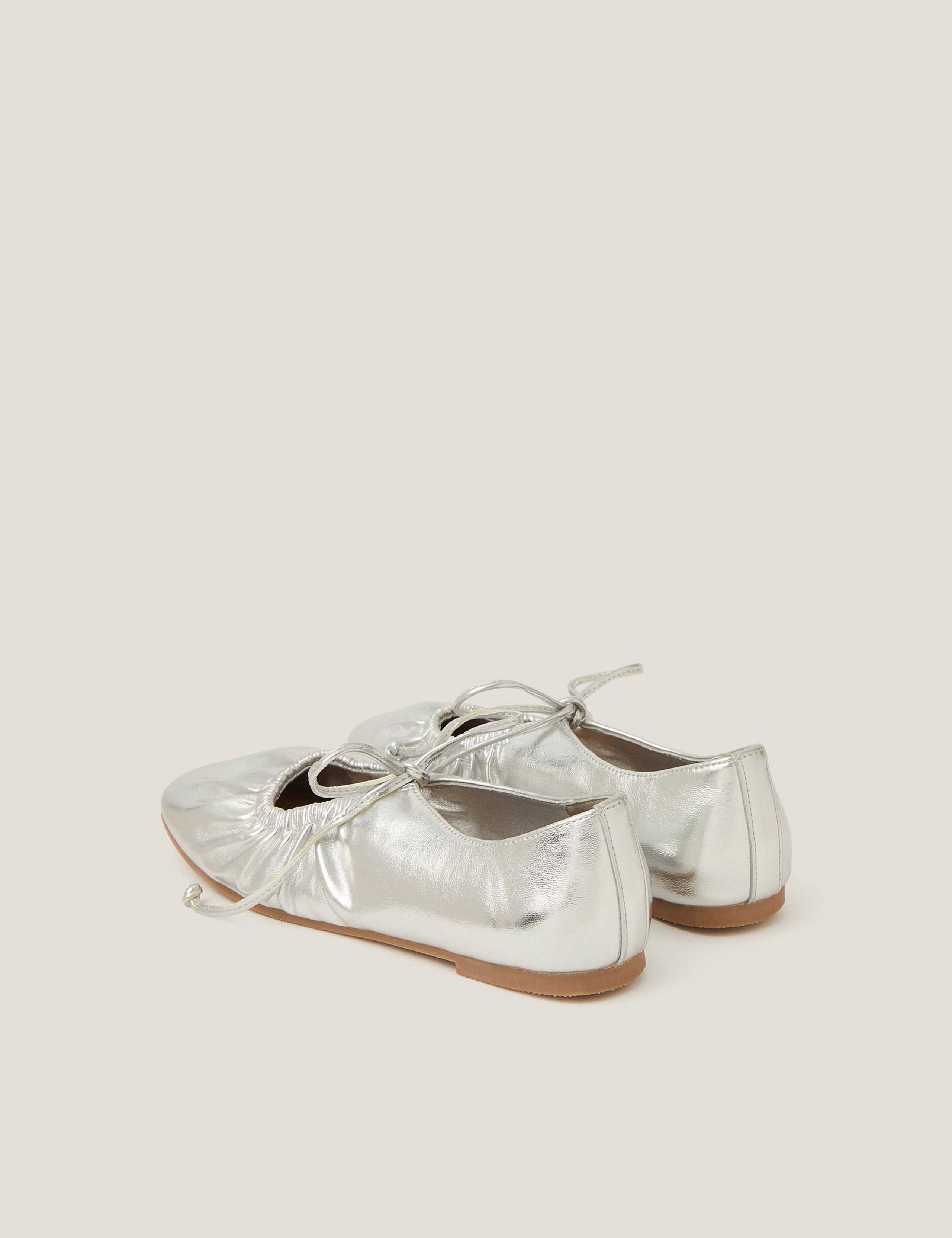 Metallic Flat Ballet Pumps 2 of 3