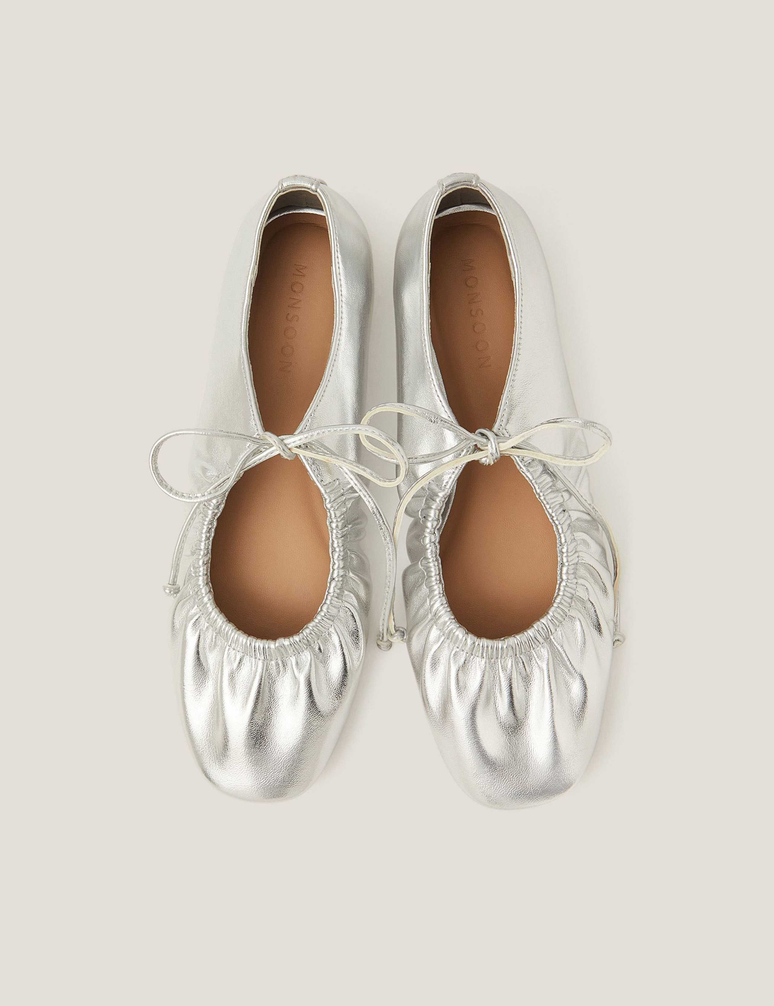 Metallic Flat Ballet Pumps 3 of 3