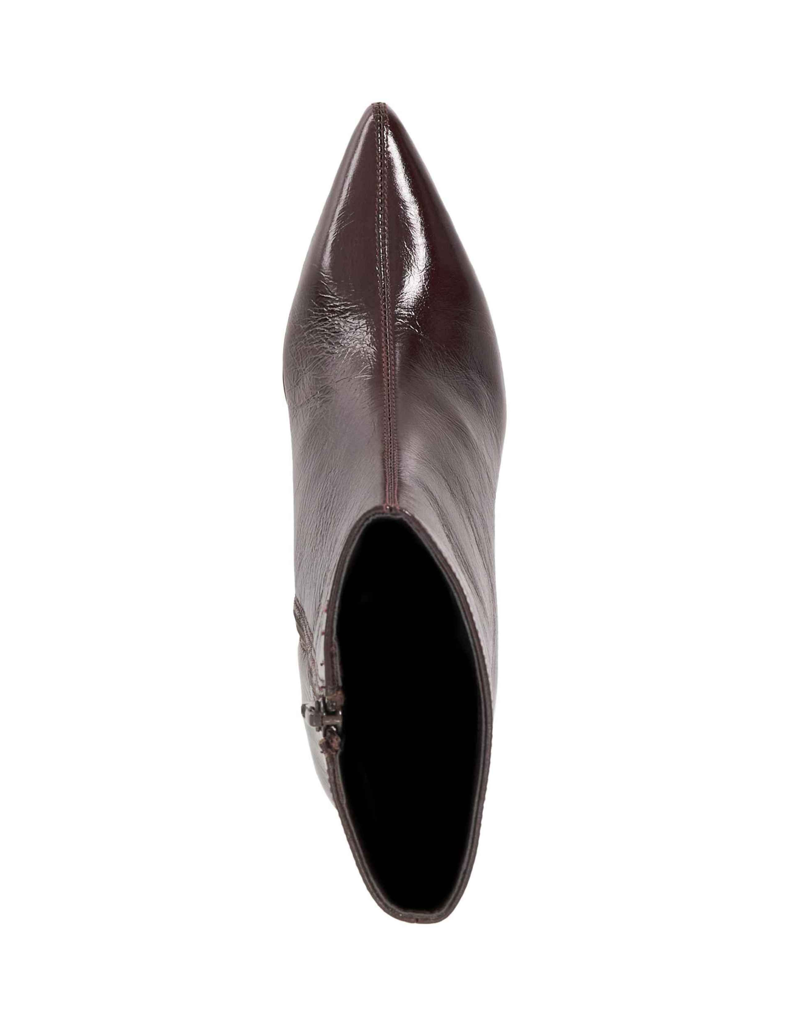 Leather Block Heel Pointed Ankle Boots 2 of 5