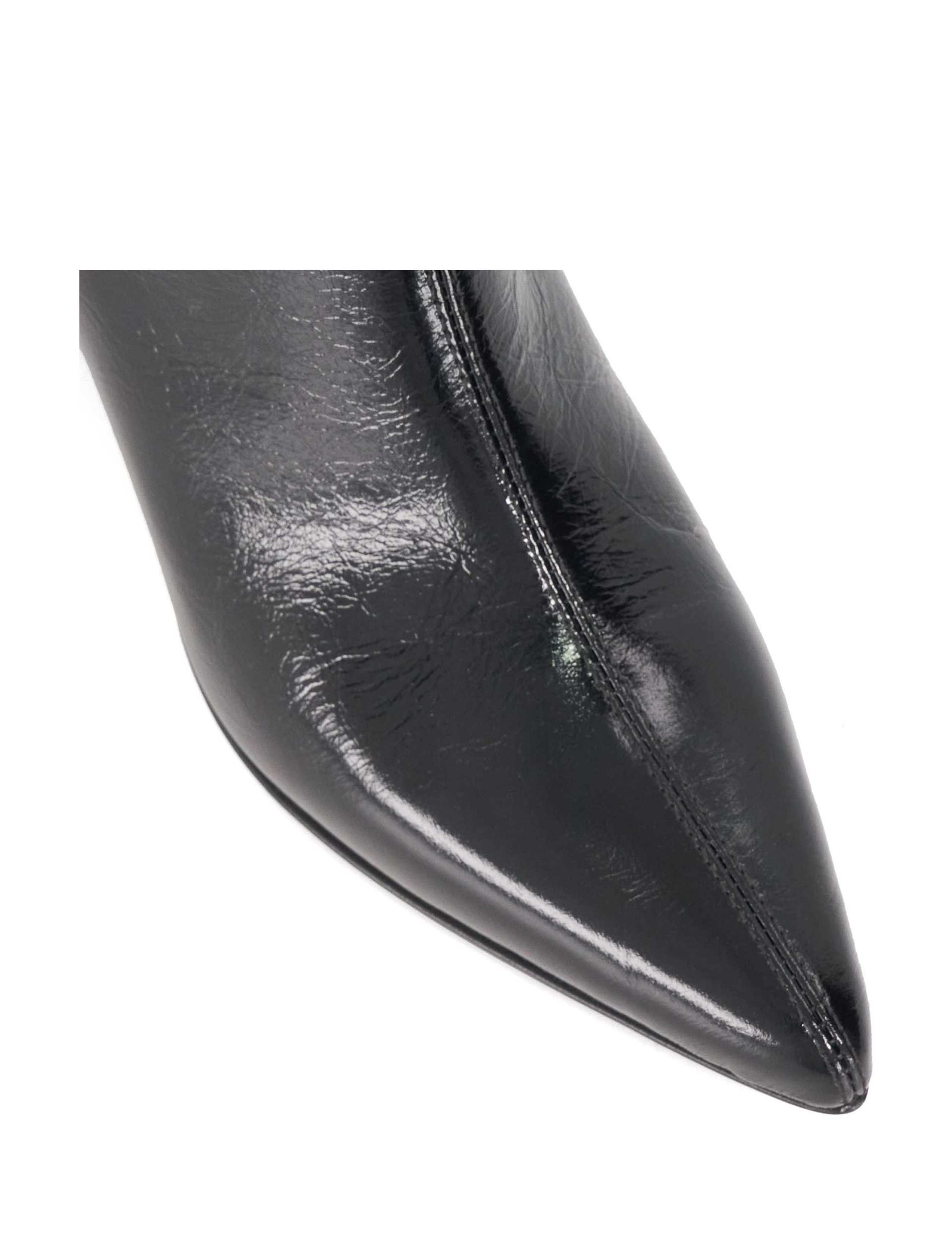 Leather Block Heel Pointed Ankle Boots 5 of 5