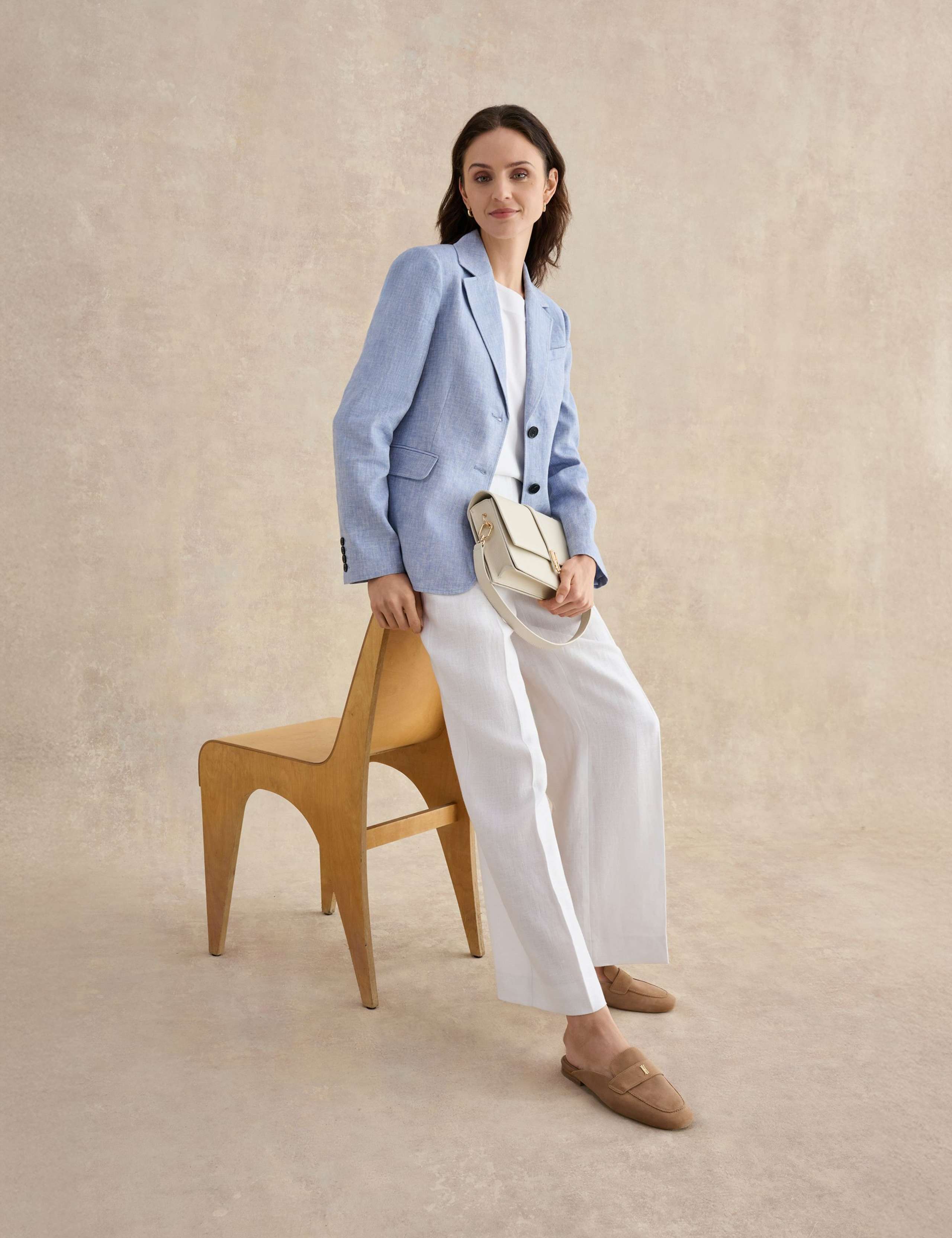 Pure Linen Wide Leg Trousers 4 of 5