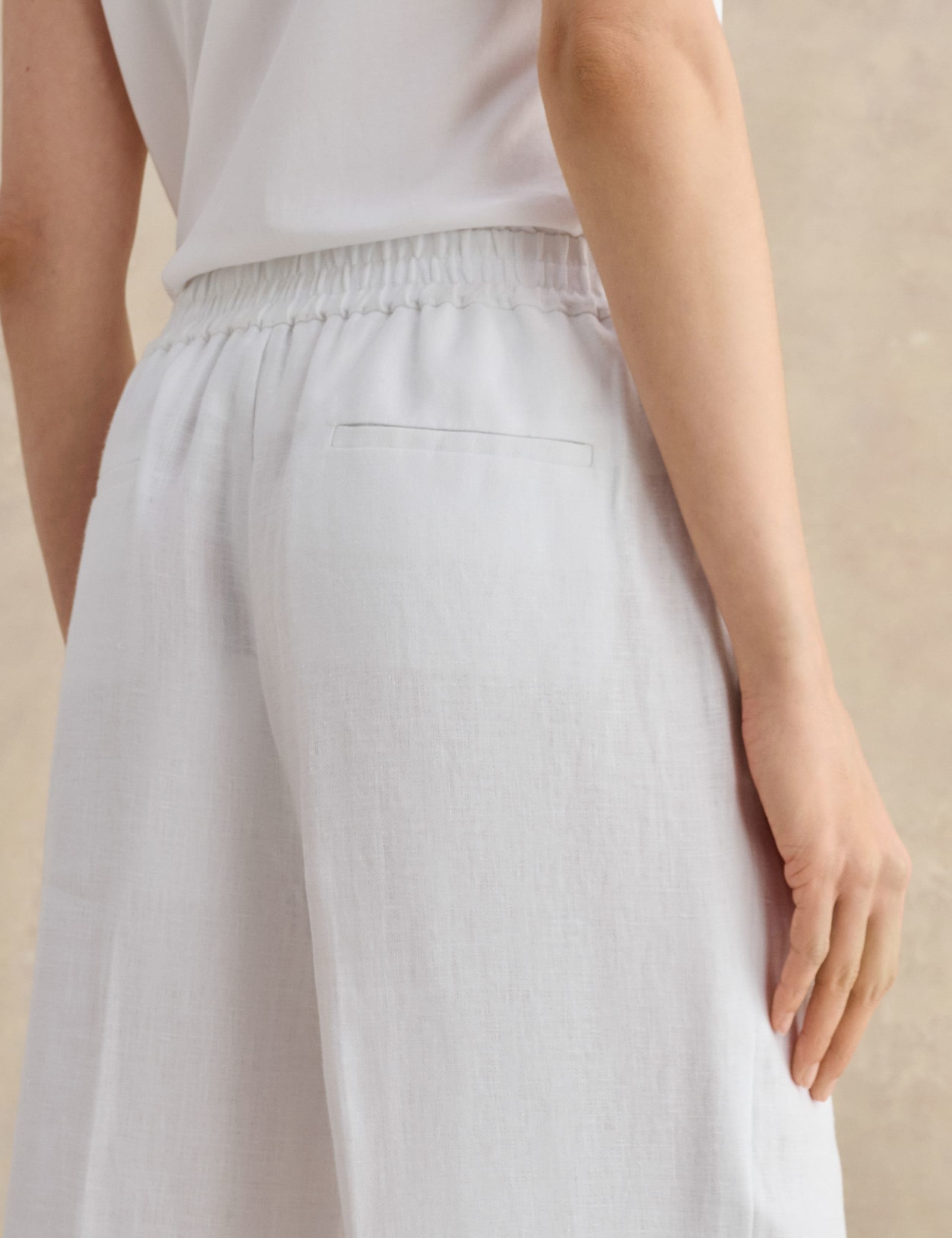 Pure Linen Wide Leg Trousers 5 of 5