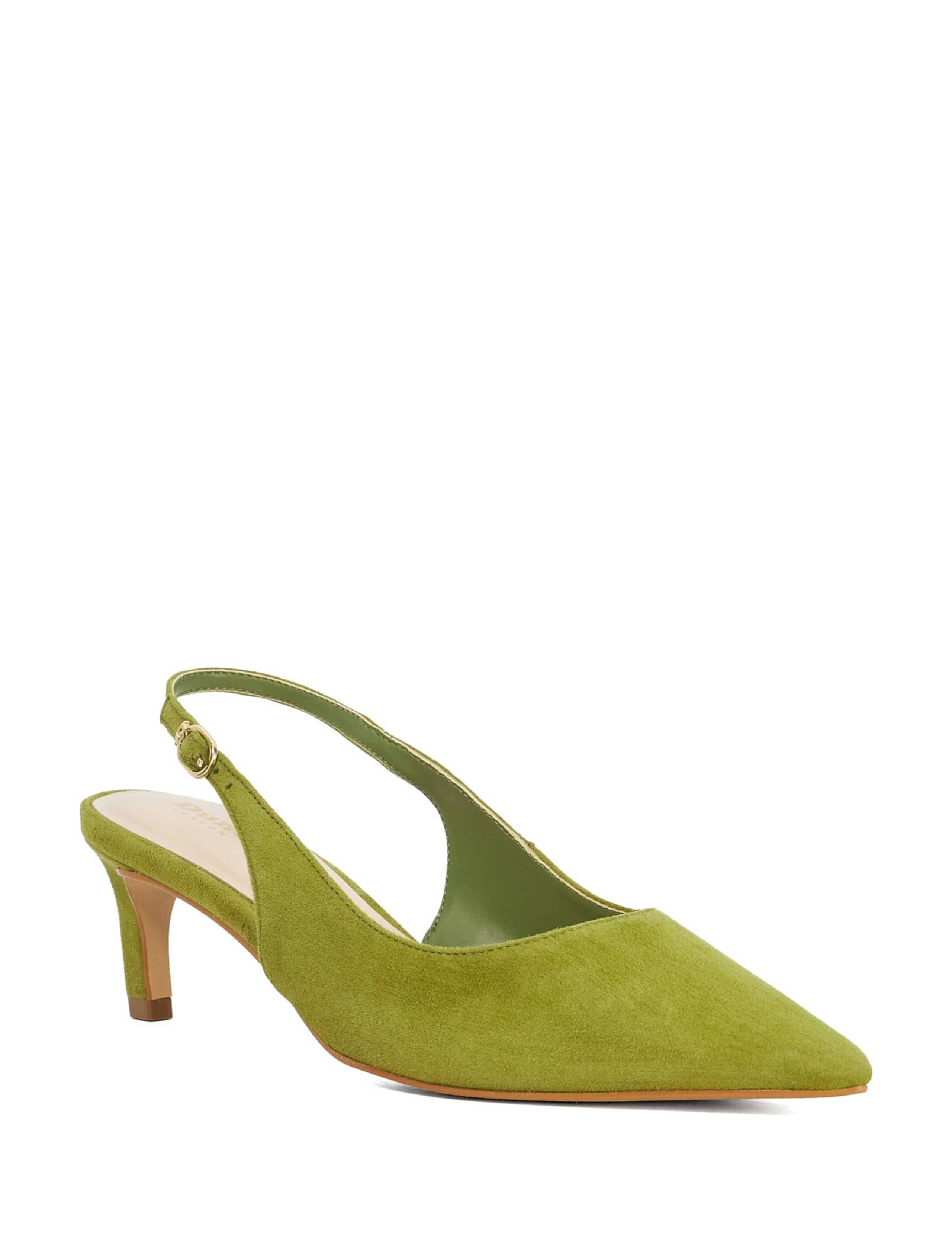 Suede Kitten Heel Slingback Shoes 3 of 6