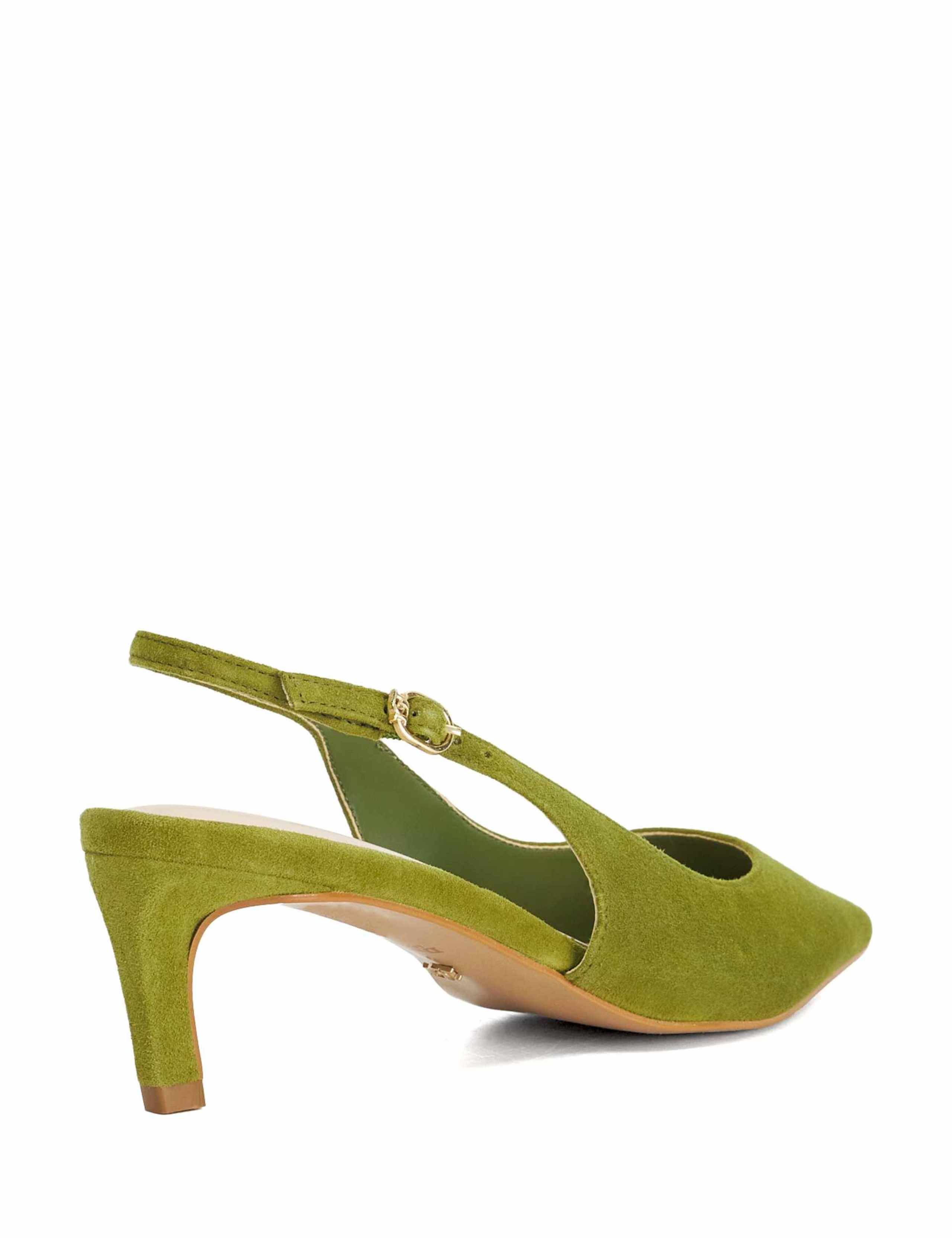 Suede Kitten Heel Slingback Shoes 5 of 6