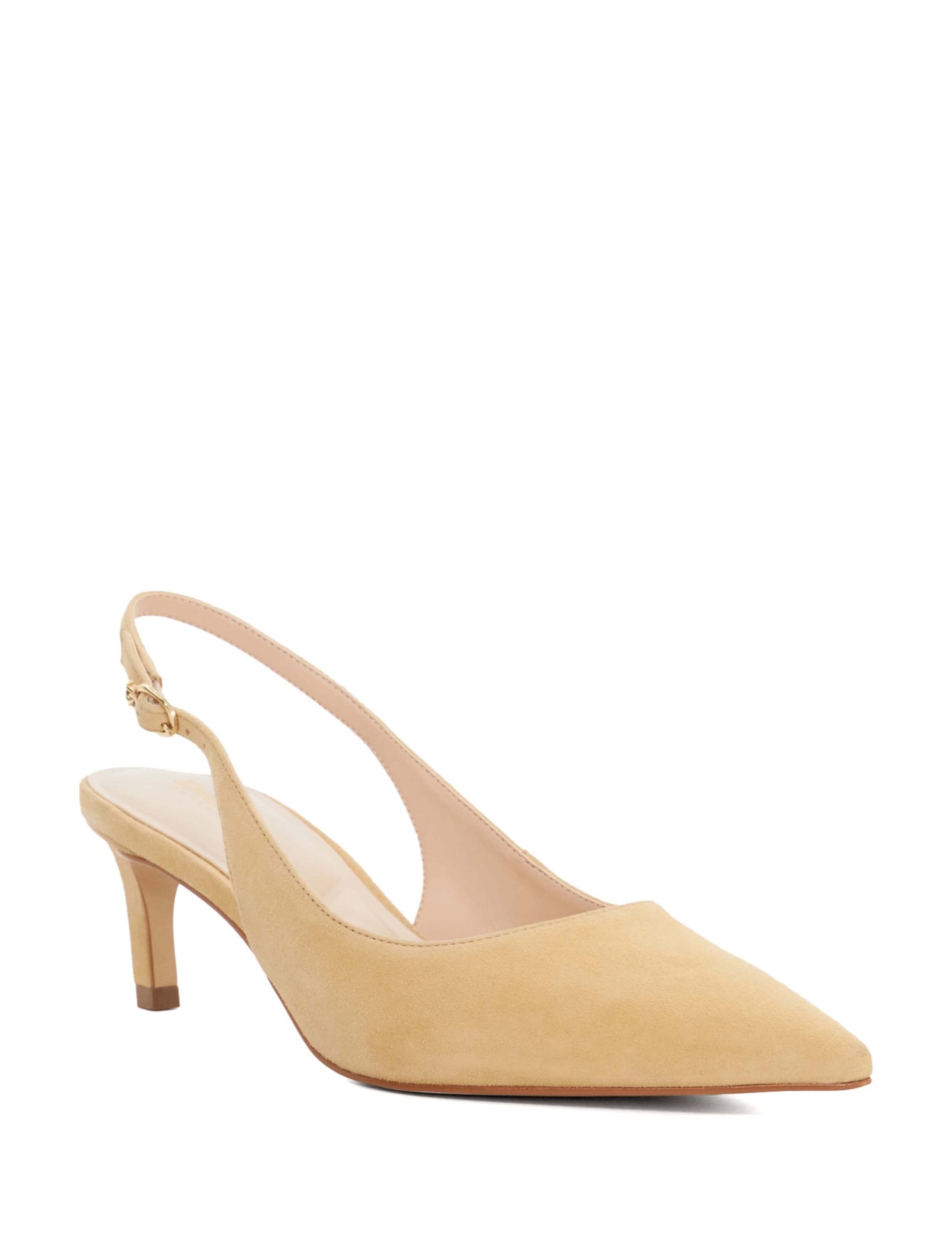 Suede Kitten Heel Slingback Shoes 3 of 5