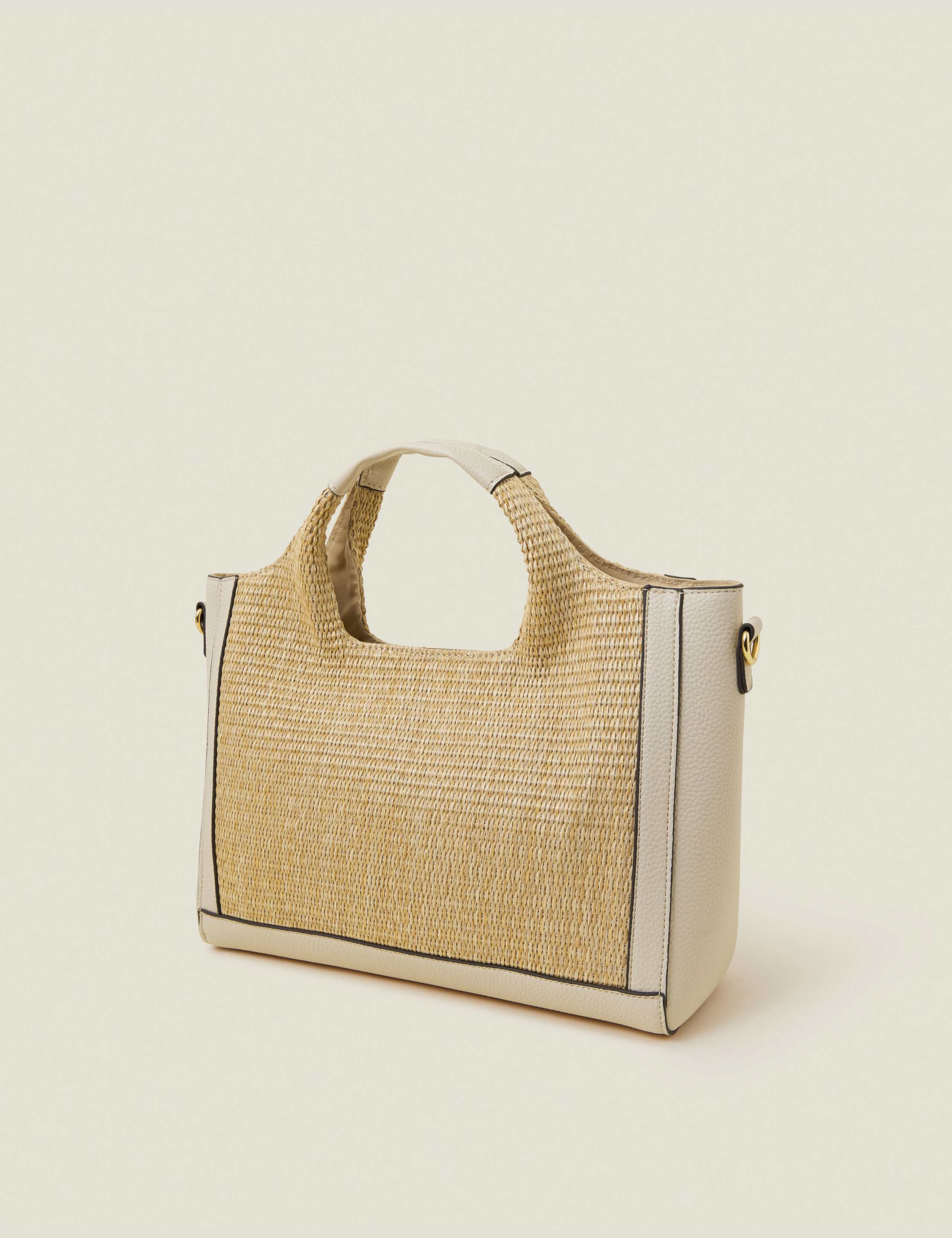 Faux Leather Woven Colour Block Grab Bag 2 of 4
