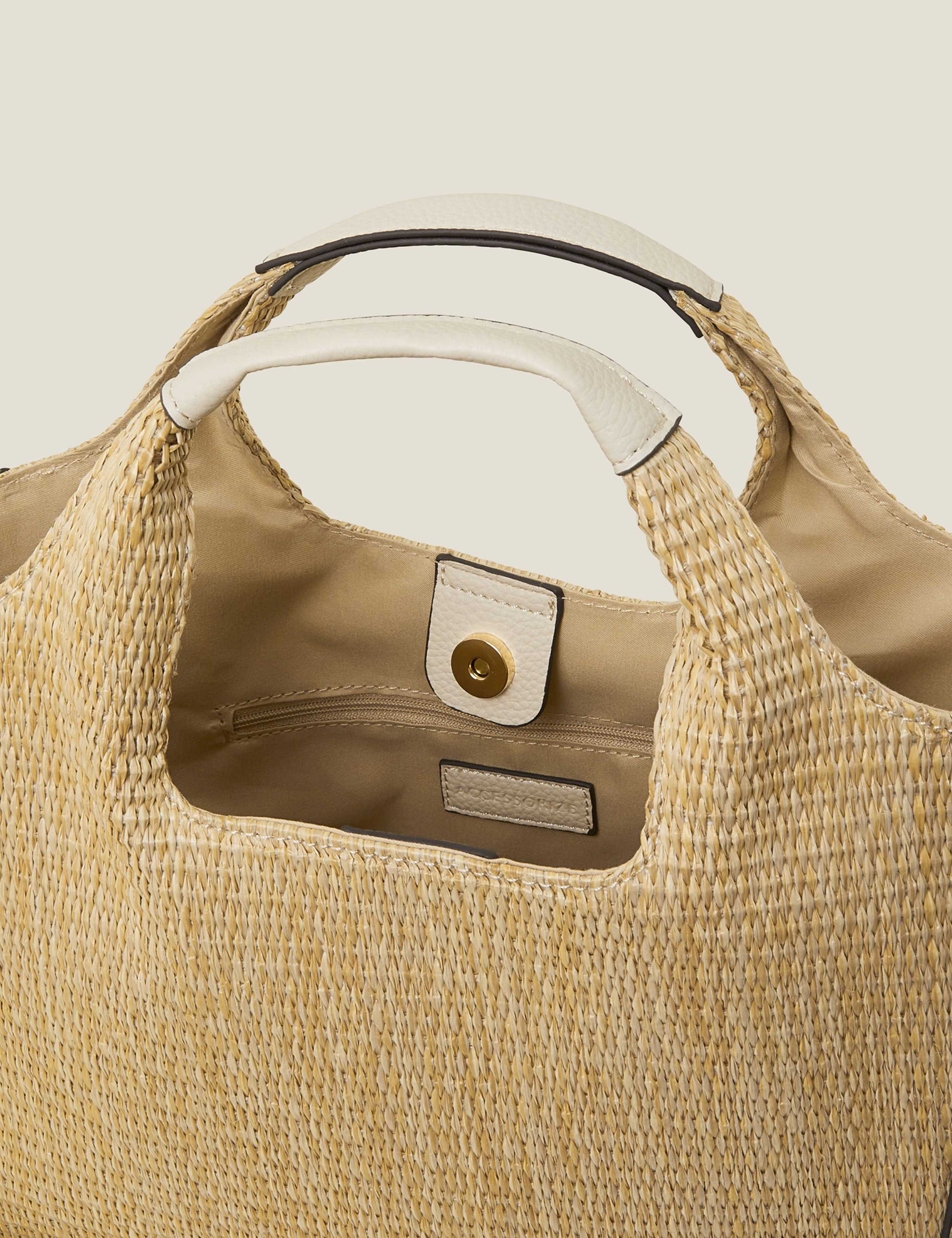 Faux Leather Woven Colour Block Grab Bag 3 of 4